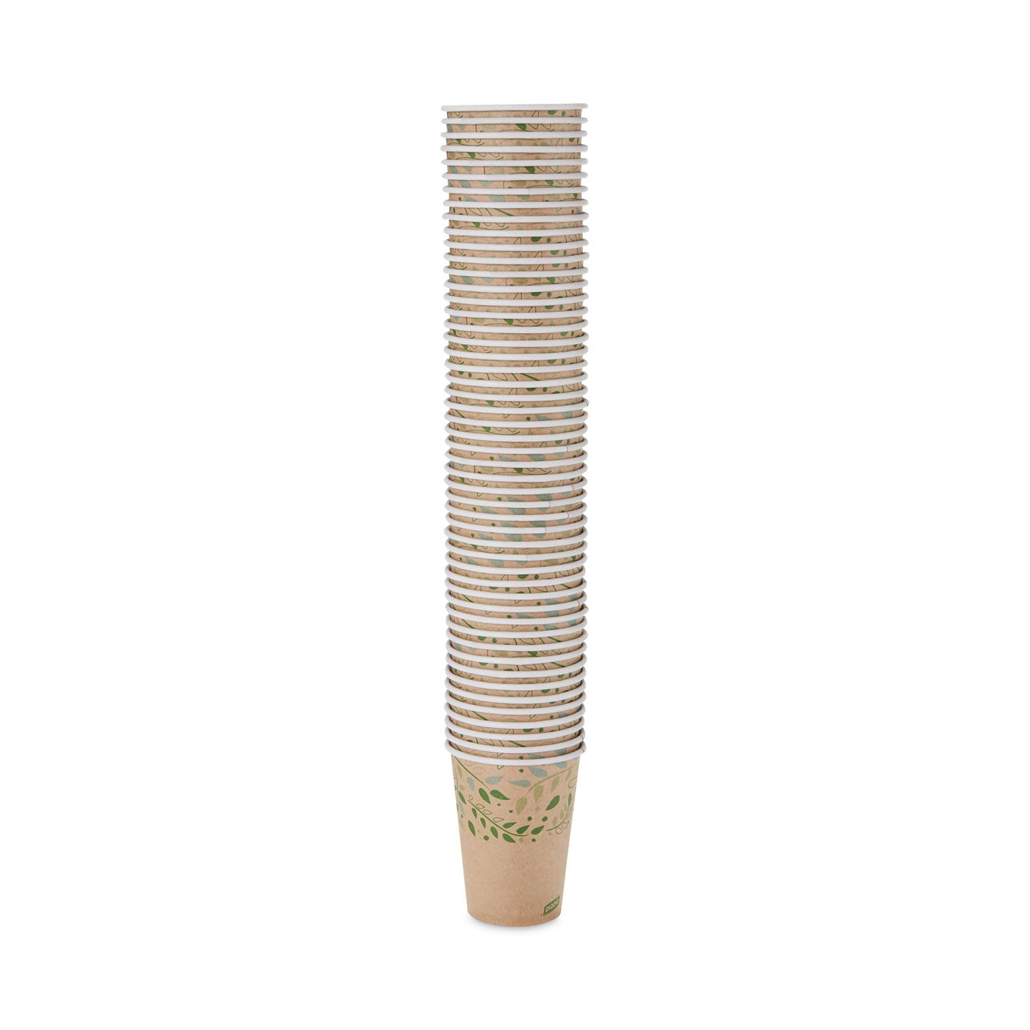 Dixie® EcoSmart Recycled Fiber Hot/Cold Cups, 12 oz, Paper, Kraft/Green, 50/Sleeve, 20 Sleeves/Carton