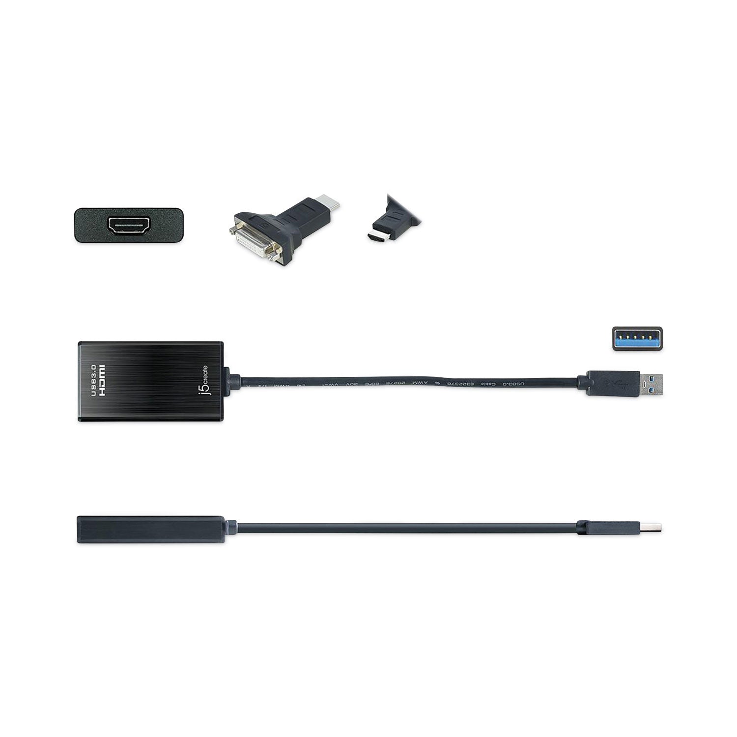 j5create® USB to HDMI/DVI Adapter, 7.87", Black - Bloom Skins