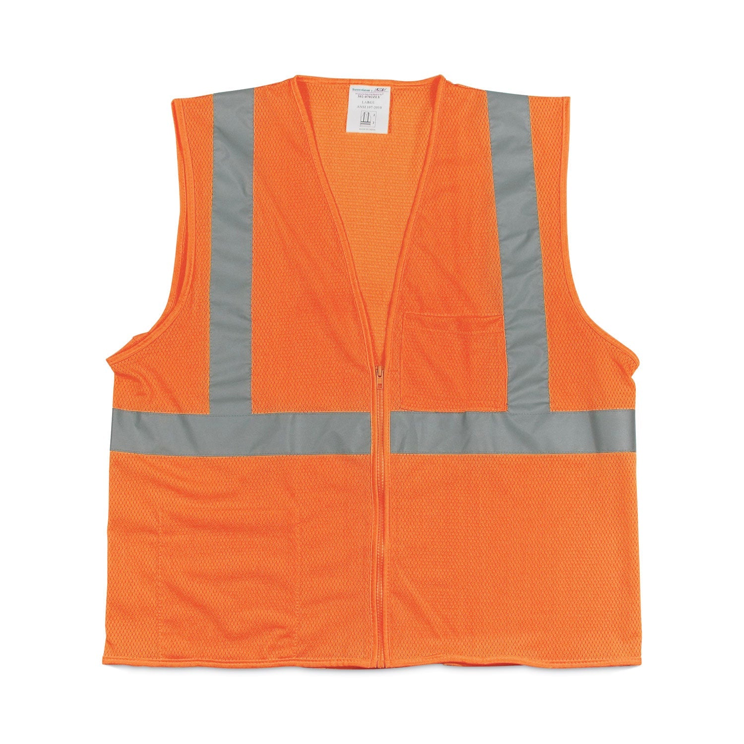 ANSI Class 2 Two-Pocket Zipper Mesh SafetyVest
