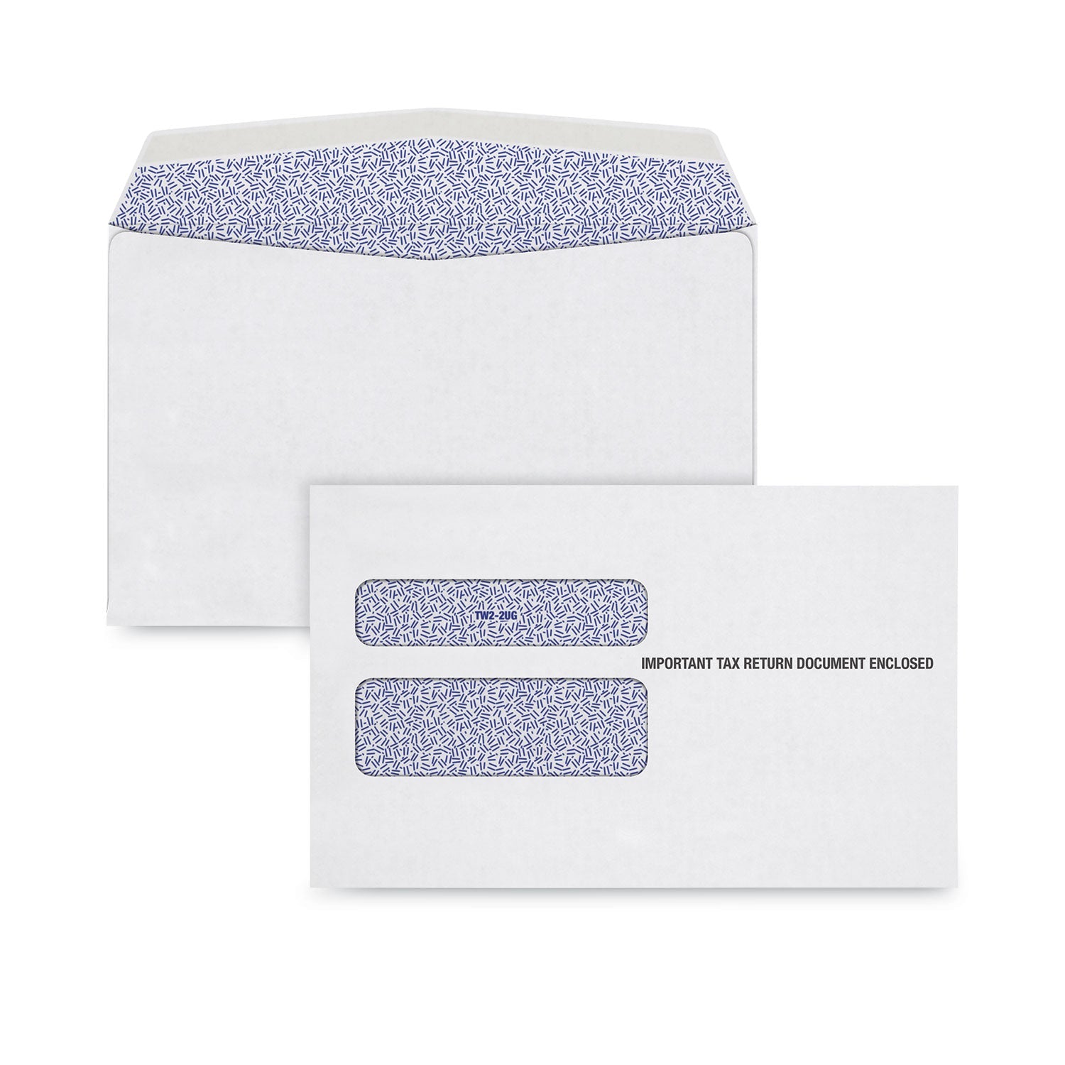 TOPS™ W-2 Laser Double Window Envelope, Commercial Flap, Gummed Closure, 5.63 x 9, White, 100/Pack