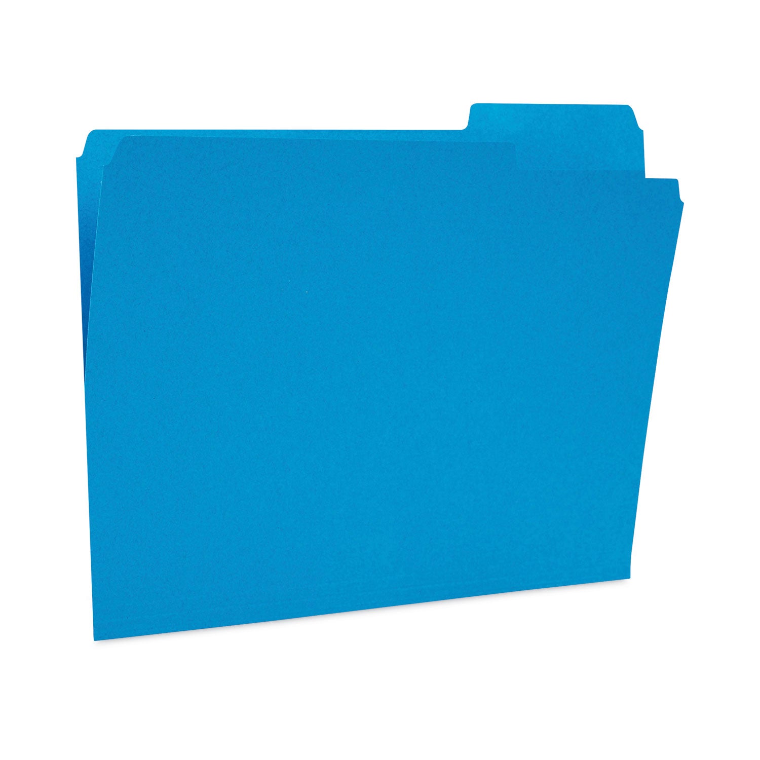 TRU RED™ Reinforced Top Tab File Folders, 1/3-Cut Tabs: Assorted, Letter Size, 10.5-pt Stock, Blue, 24/Pack