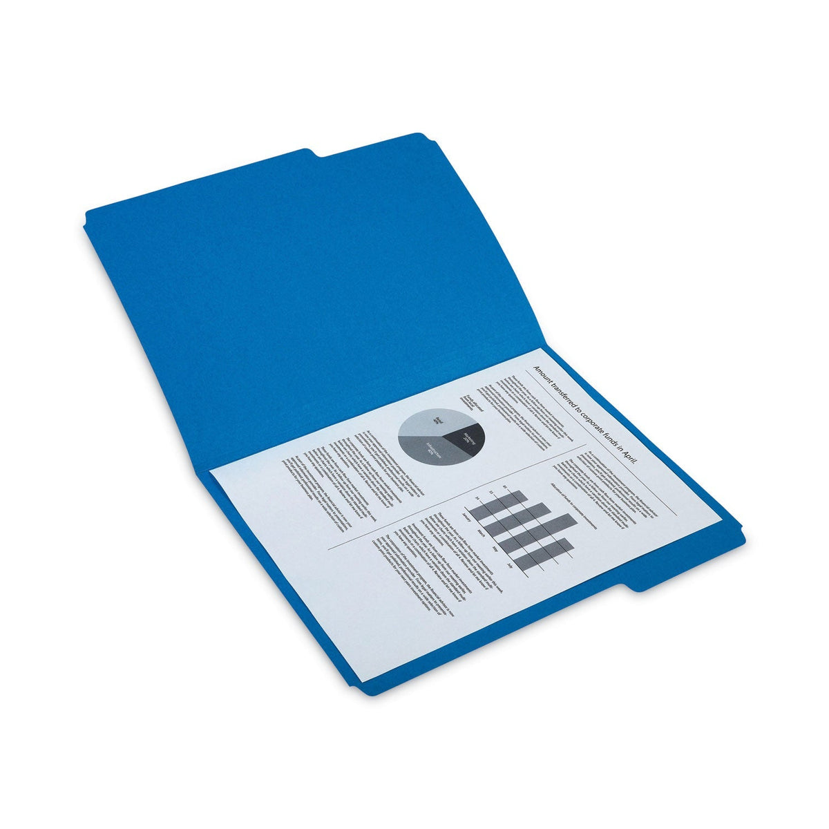 TRU RED™ Reinforced Top Tab File Folders, 1/3-Cut Tabs: Assorted, Letter Size, 10.5-pt Stock, Blue, 24/Pack