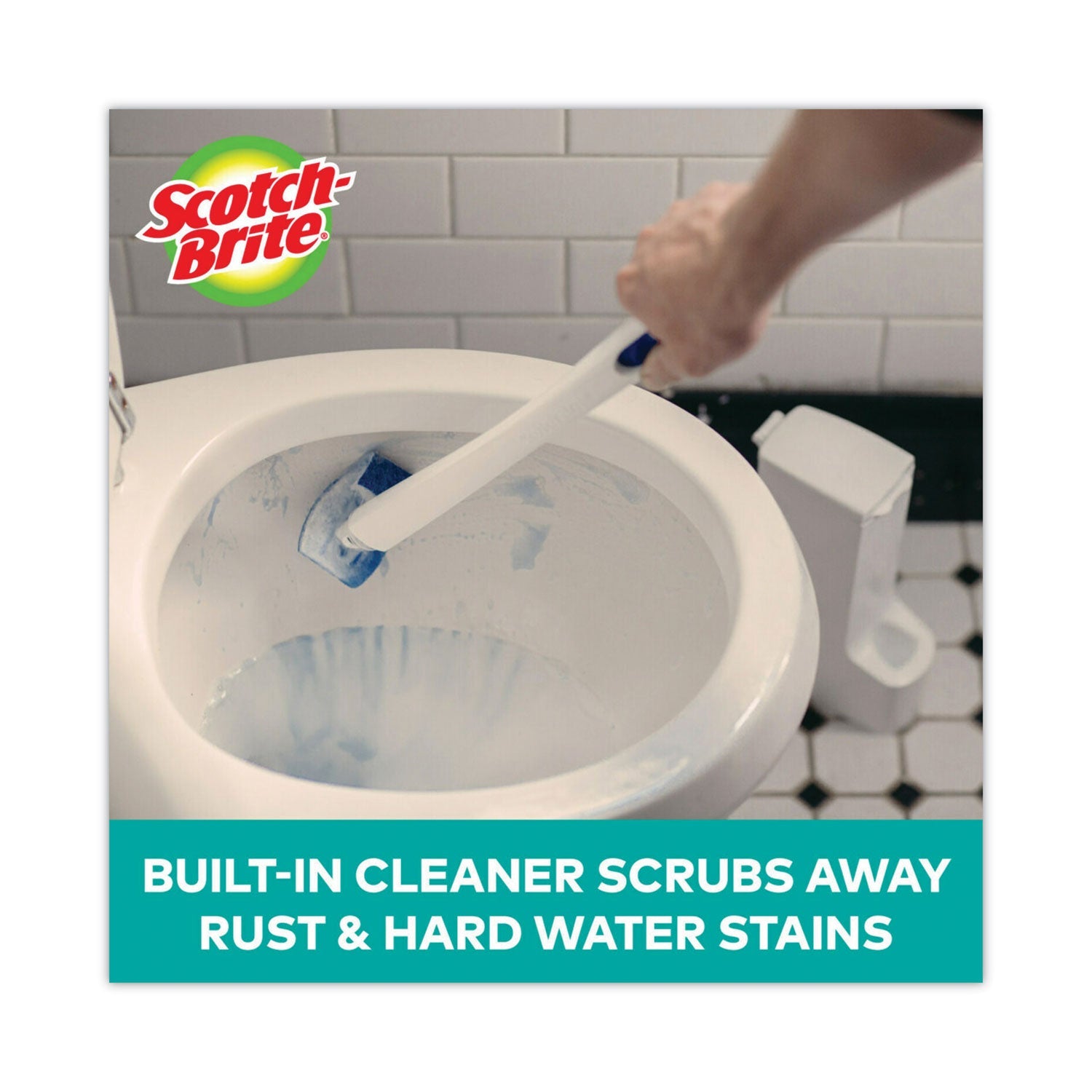 Scotch-Brite® Disposable Toilet Scrubber Refill, Blue/white, 10/pack