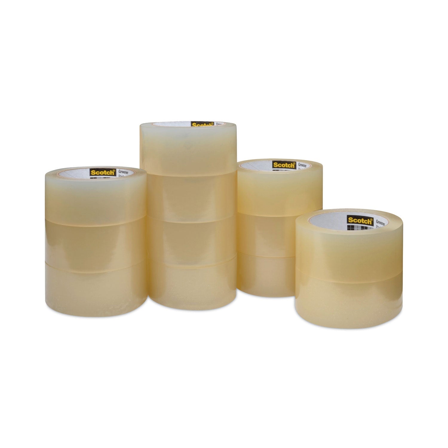 Scotch® Greener Commercial Grade Packaging Tape, 3" Core, 1.88" X 54.6 Yds, Clear, 12/pack