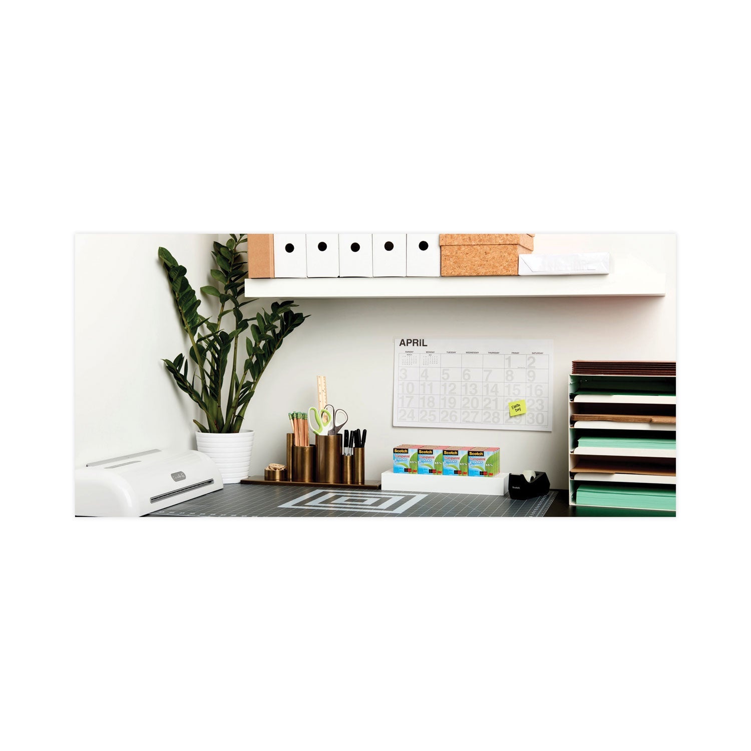 Scotch® Transparent Greener Tape, 1" Core, 0.75" X 75 Ft, Transparent, 6/pack