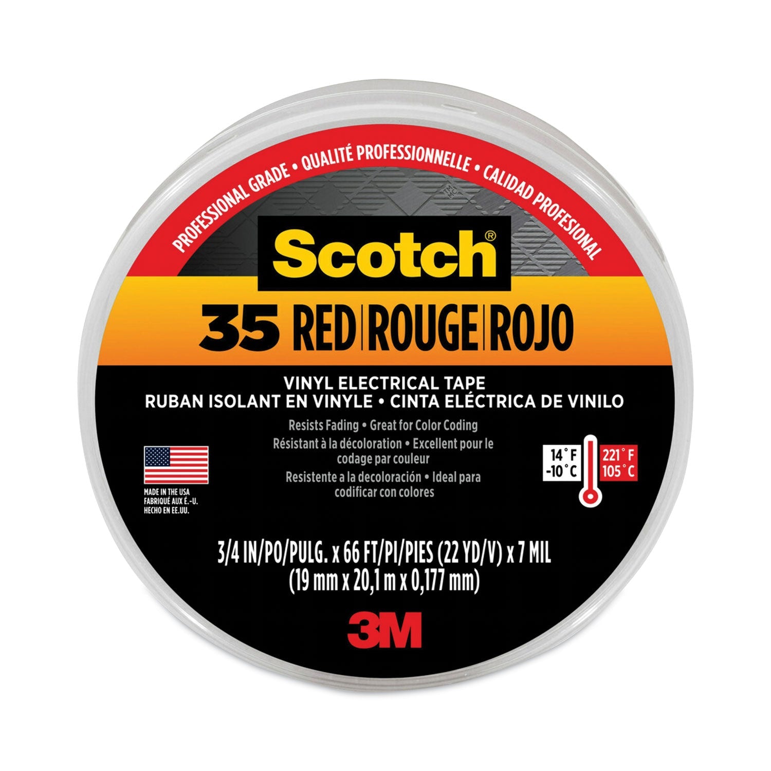 3M Scotch 35 Vinyl Electrical Tape | Red
