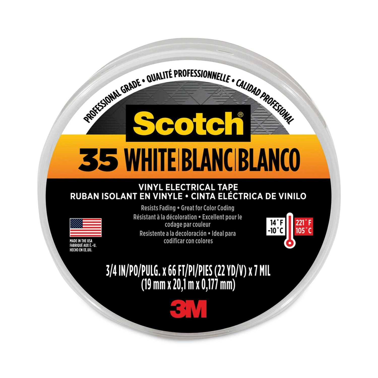 3M Scotch 35 Vinyl Electrical Tape | White