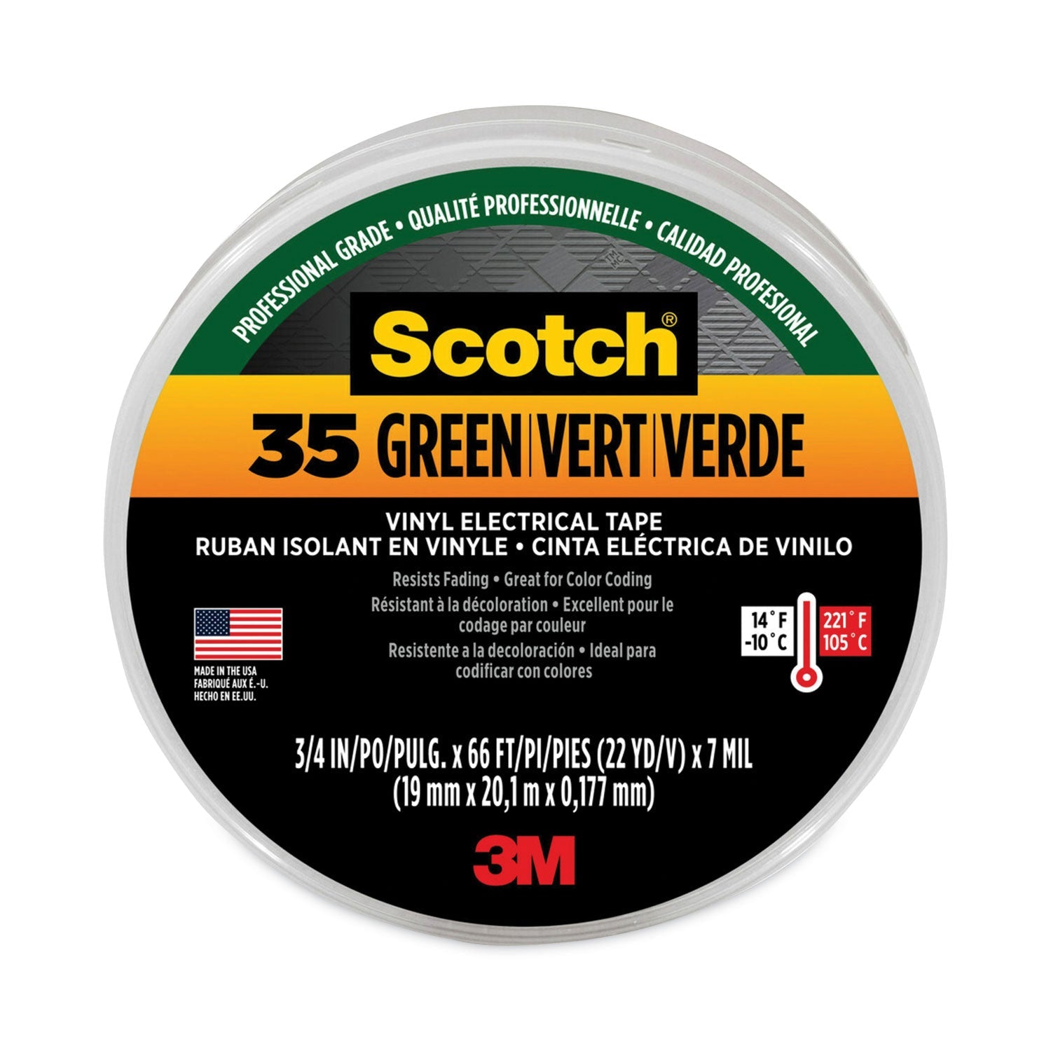 3M Scotch 35 Vinyl Electrical Tape | Green