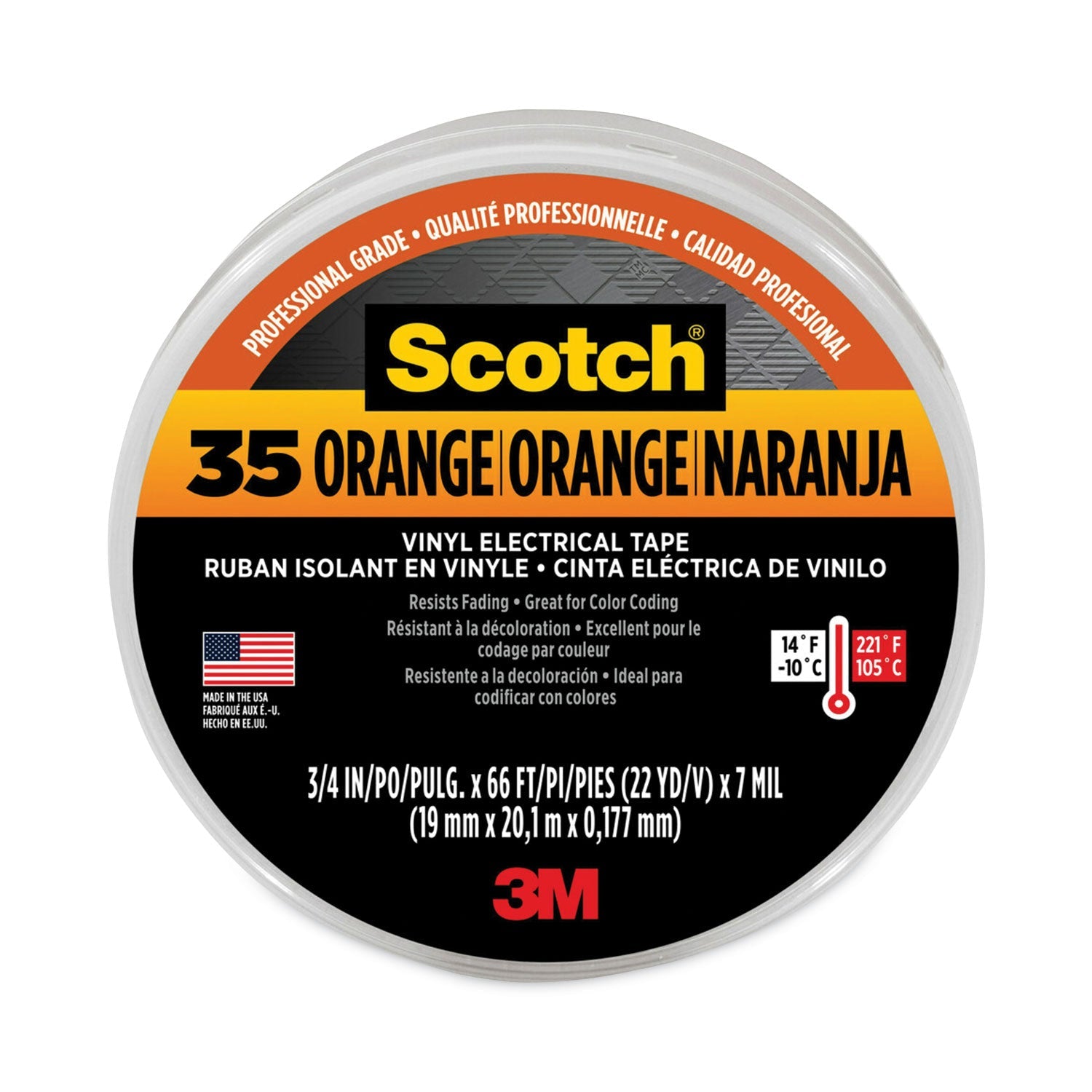 3M Scotch 35 Vinyl Electrical Tape | Orange