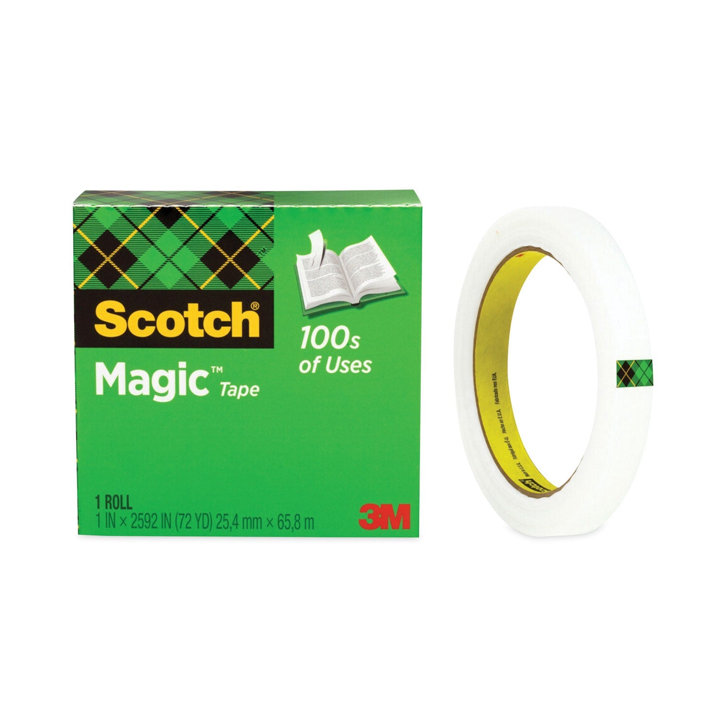 Scotch® Magic Office Tape, 3" Core, 0.5" X 72 Yds, Clear