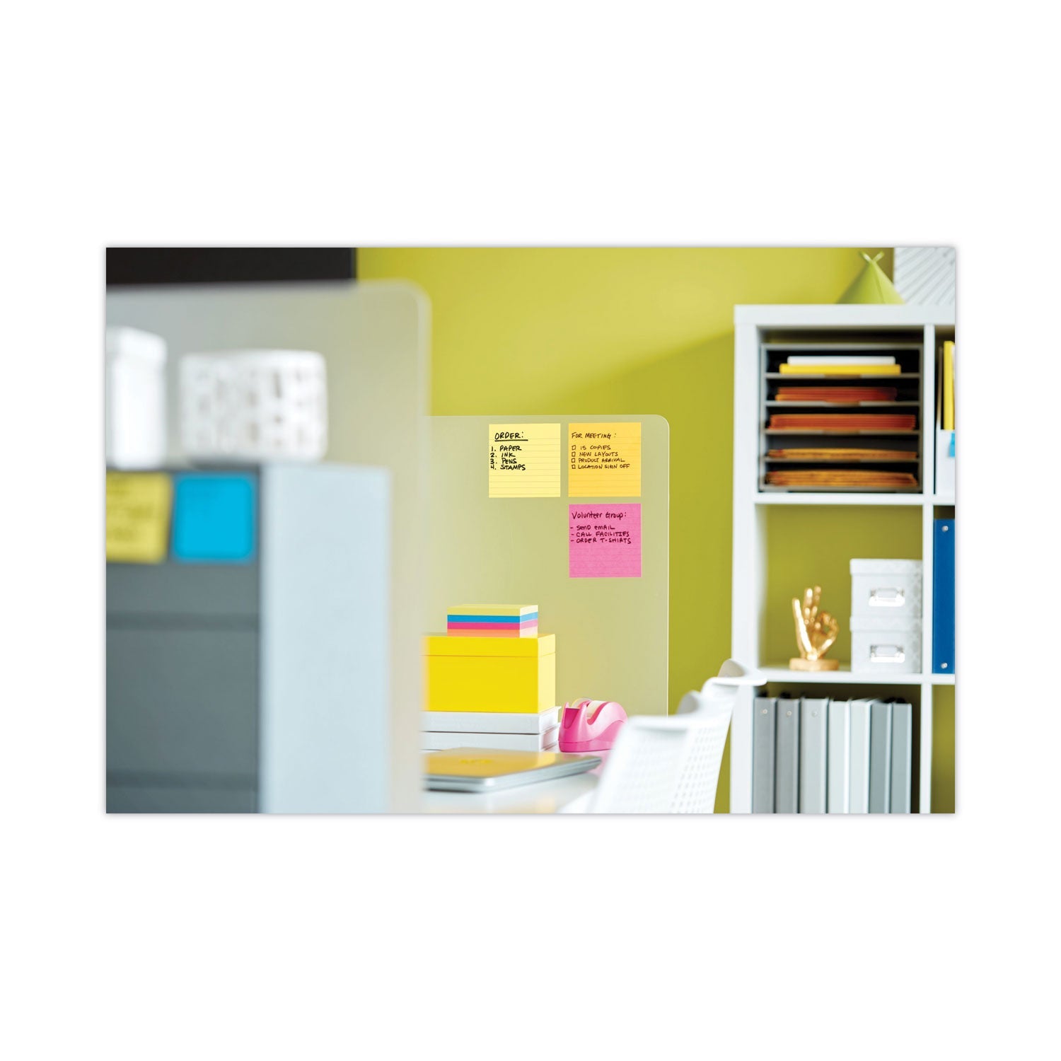 Post-it® Pop-up Notes Super Sticky Pop-up Note Dispenser/Value Pack, For 4 x 4 Pads, Black/Clear, Includes (3) Canary Yellow Super Sticky Pop-up Pad