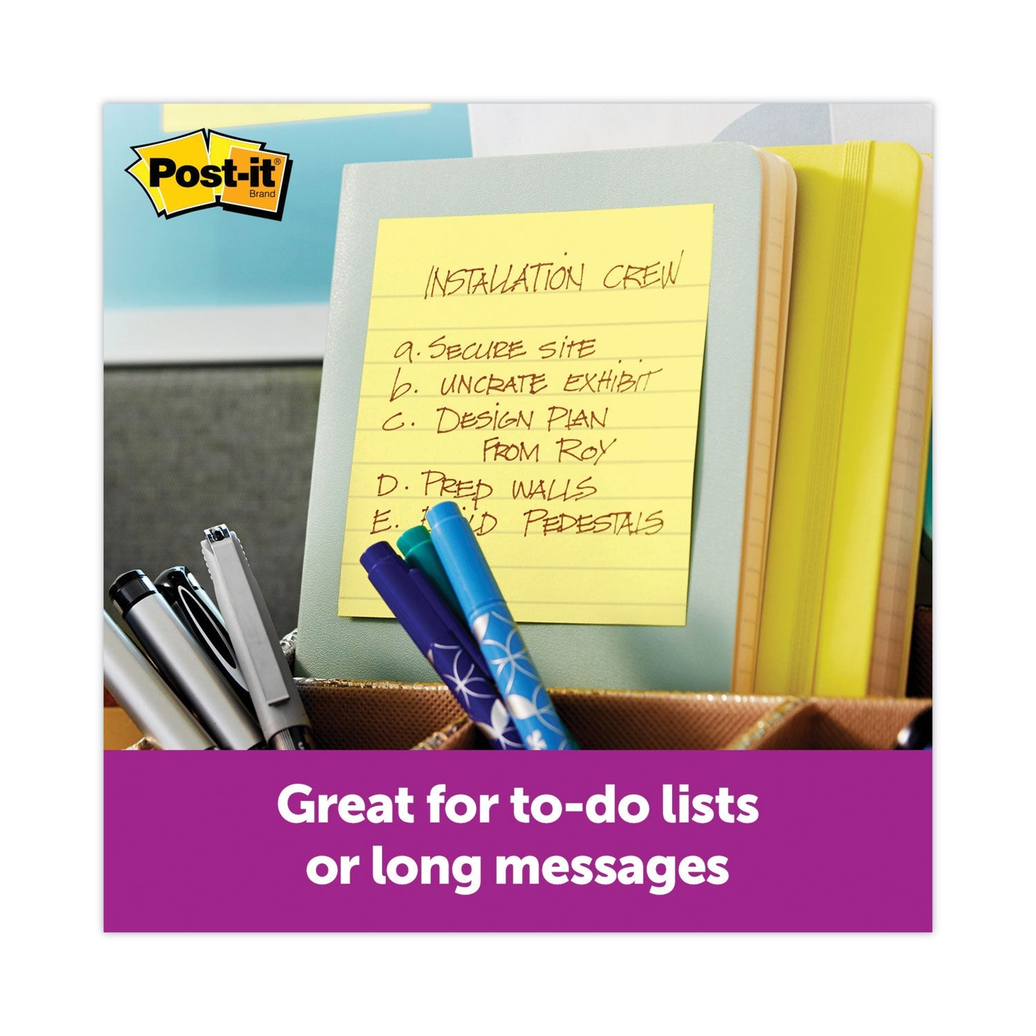 Post-it® Pop-up Notes Super Sticky Pop-up Note Dispenser/Value Pack, For 4 x 4 Pads, Black/Clear, Includes (3) Canary Yellow Super Sticky Pop-up Pad