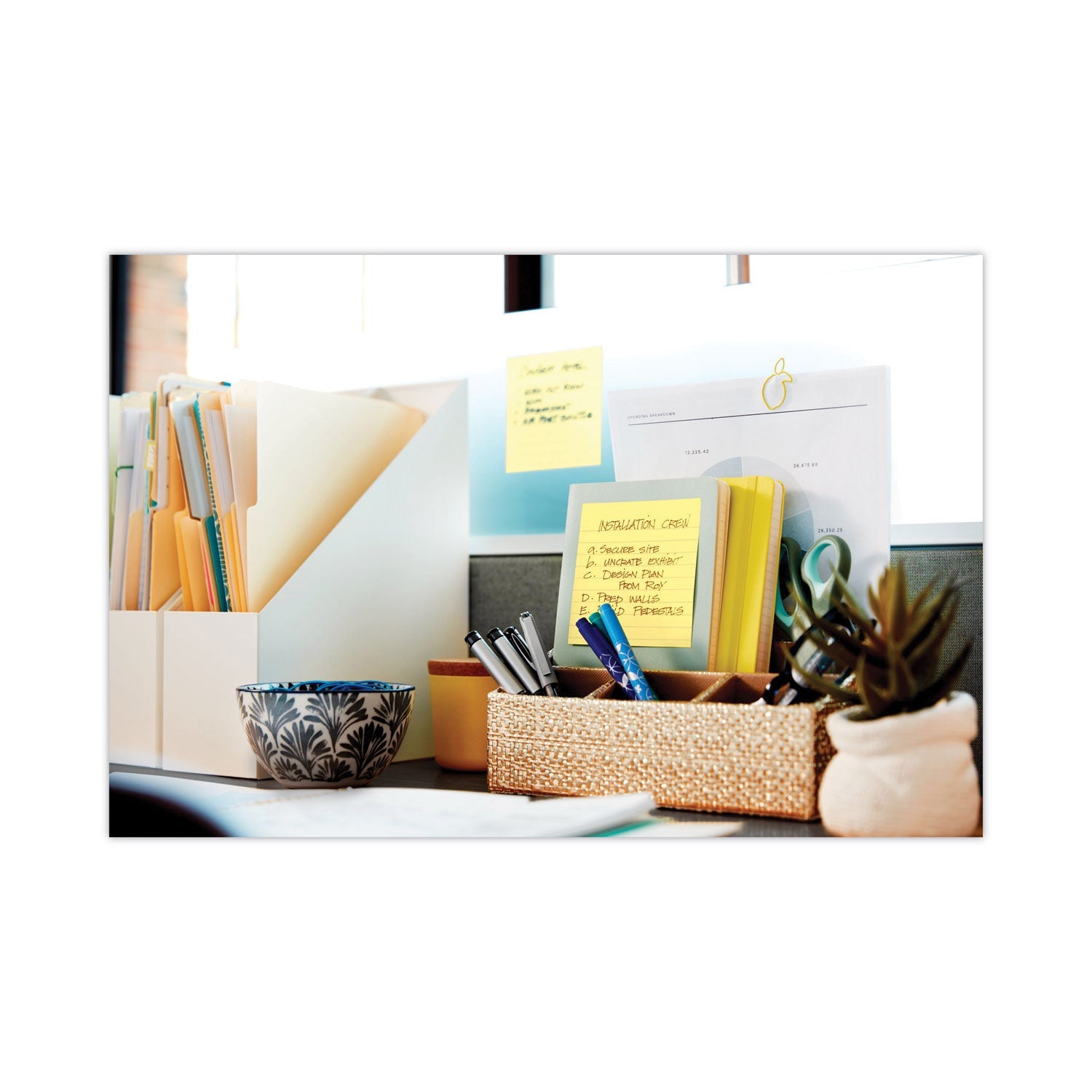 Post-it® Pop-up Notes Super Sticky Pop-up Note Dispenser/Value Pack, For 4 x 4 Pads, Black/Clear, Includes (3) Canary Yellow Super Sticky Pop-up Pad
