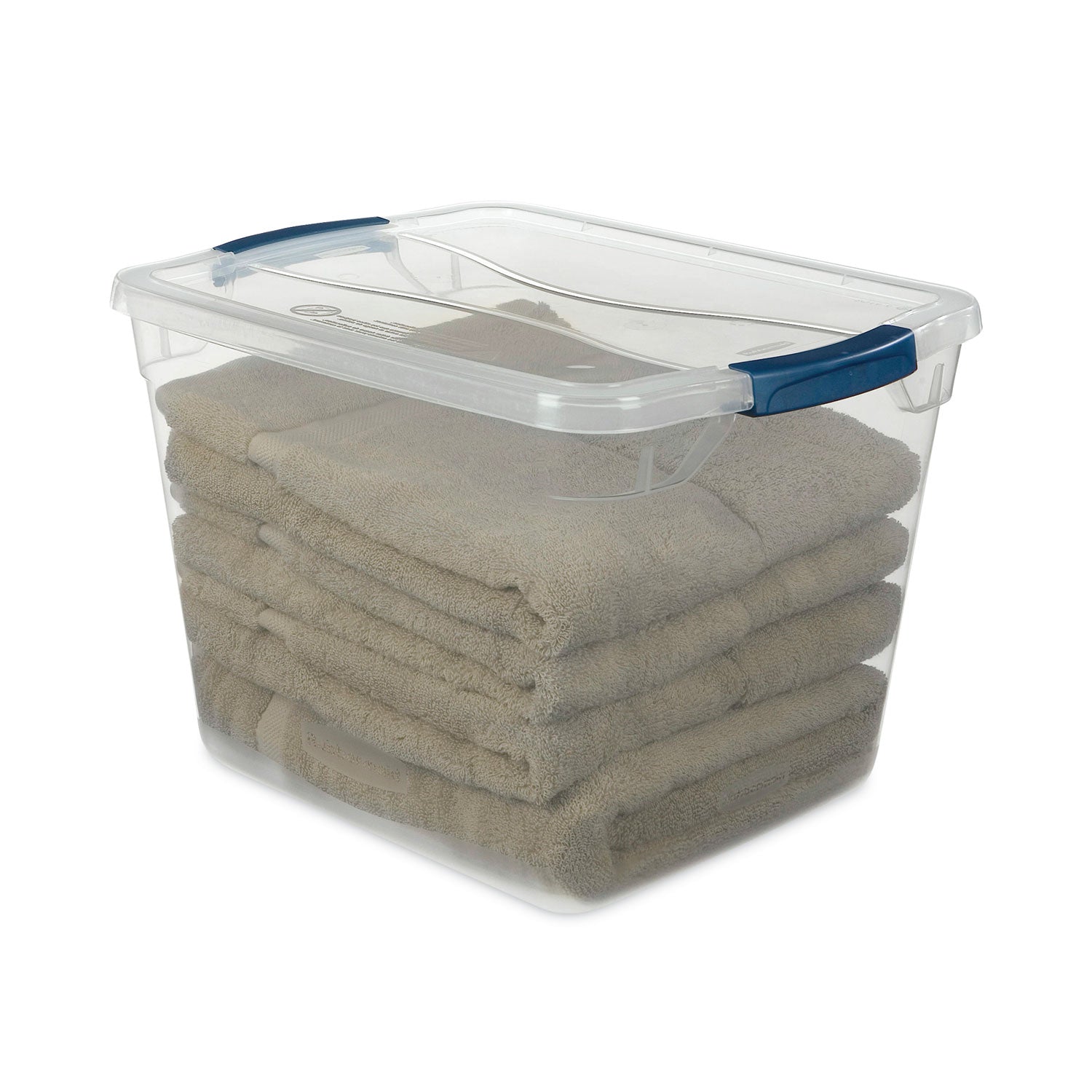 Rubbermaid® Clever Store Basic Latch-Lid Container, 30 qt, 13.37" x 18.75" x 10.5", Clear