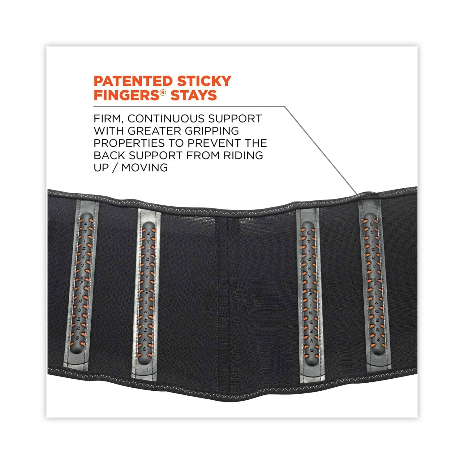 ergodyne® ProFlex 2000SF High-Performance Spandex Back Support Brace, 4X-Large, 52" to 58" Waist, Black