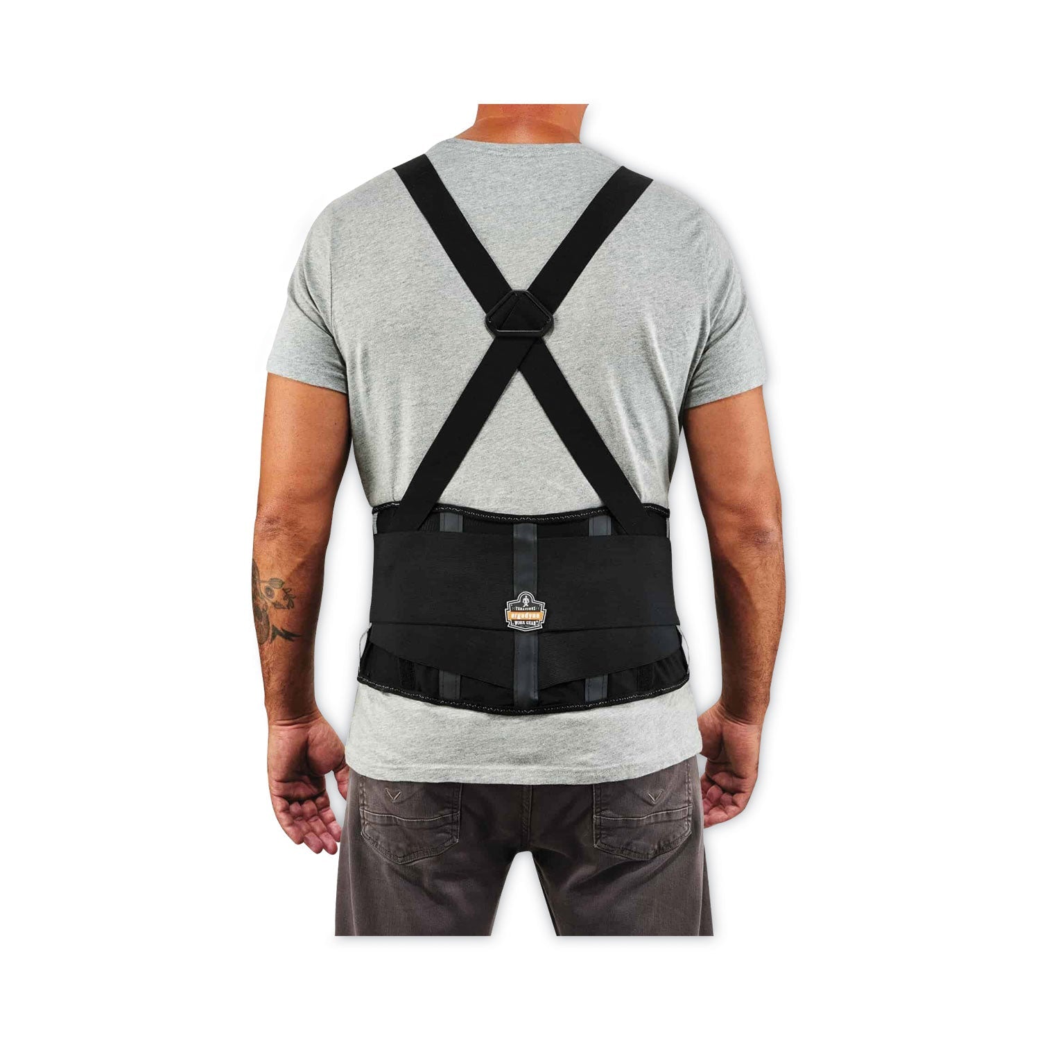 ergodyne® ProFlex 2000SF High-Performance Spandex Back Support Brace, 4X-Large, 52" to 58" Waist, Black