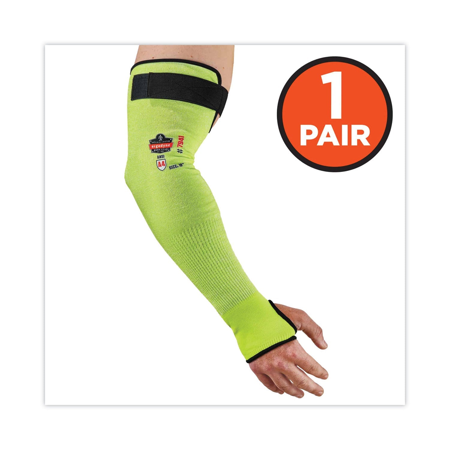 ergodyne® ProFlex 7941-PR CR Protective Arm Sleeve, 18", Lime, Pair