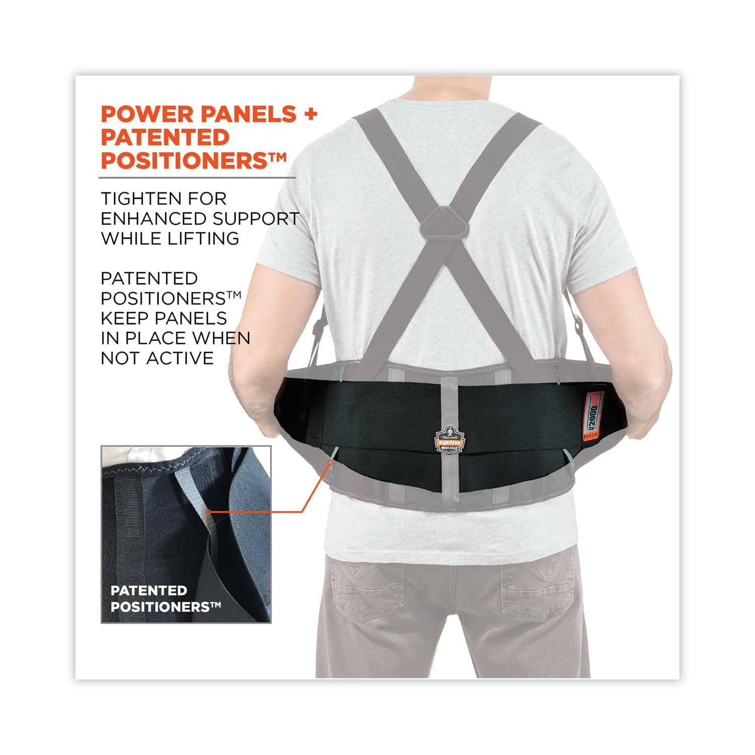 ergodyne® ProFlex 2000SF High-Performance Spandex Back Support Brace, 4X-Large, 52" to 58" Waist, Black