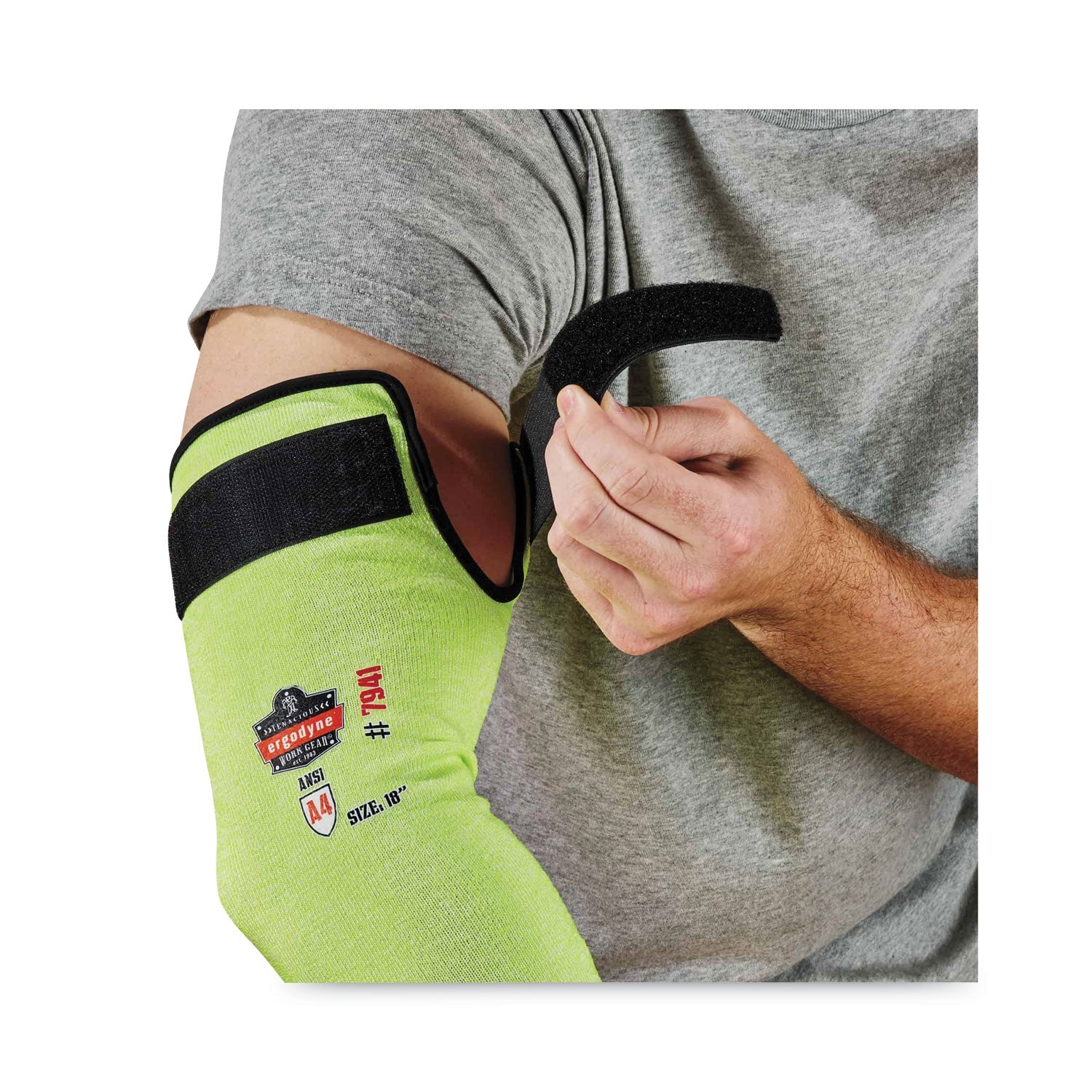 ergodyne® ProFlex 7941-PR CR Protective Arm Sleeve, 18", Lime, Pair