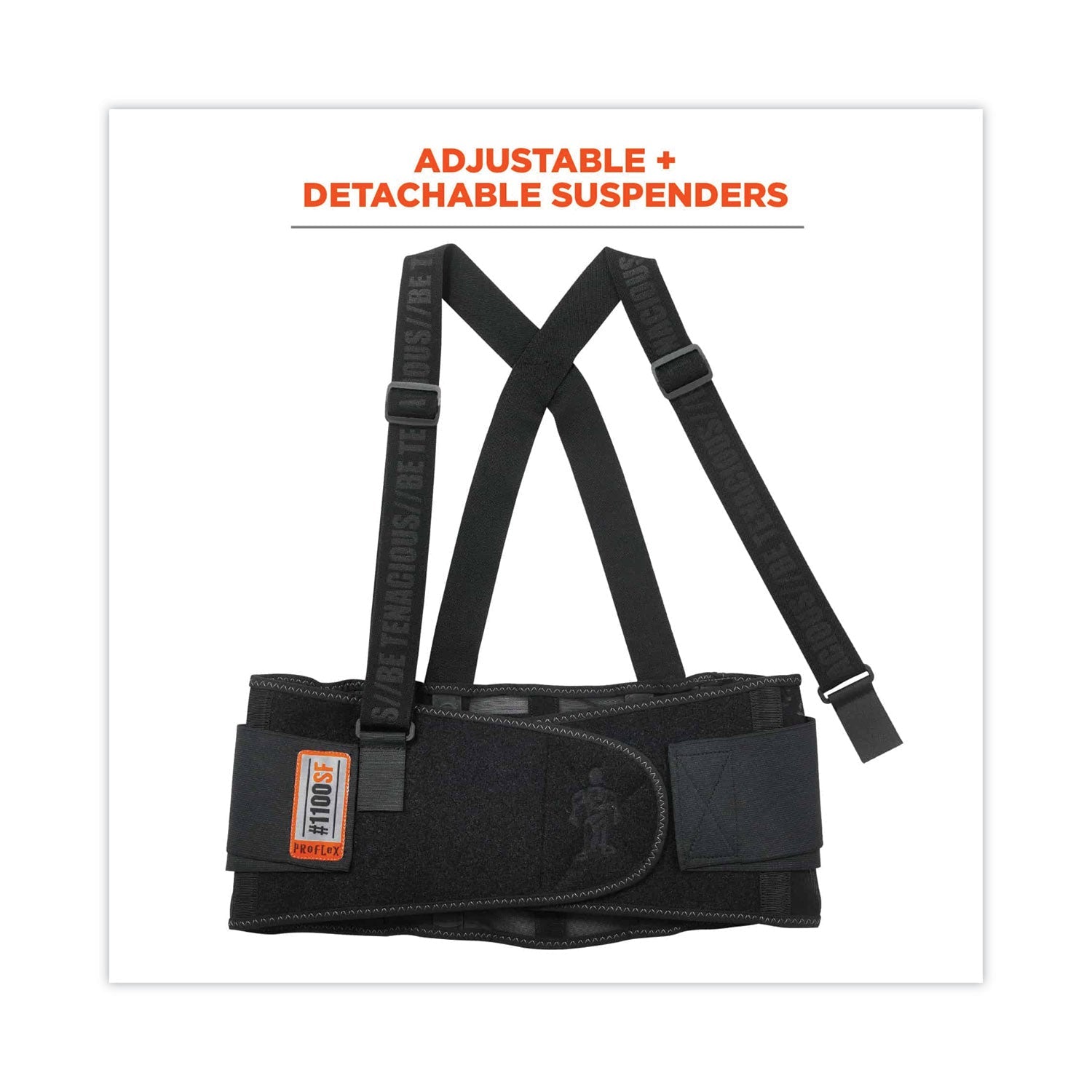 ergodyne® ProFlex 1100SF Standard Spandex Back Support Brace, 3X-Large, 46" to 52" Waist, Black - Bloom Skins