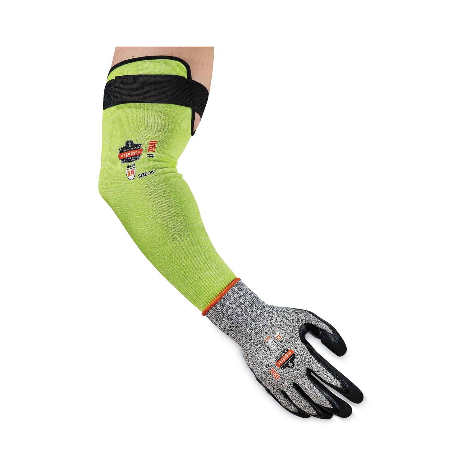 ergodyne® ProFlex 7941-PR CR Protective Arm Sleeve, 18", Lime, Pair