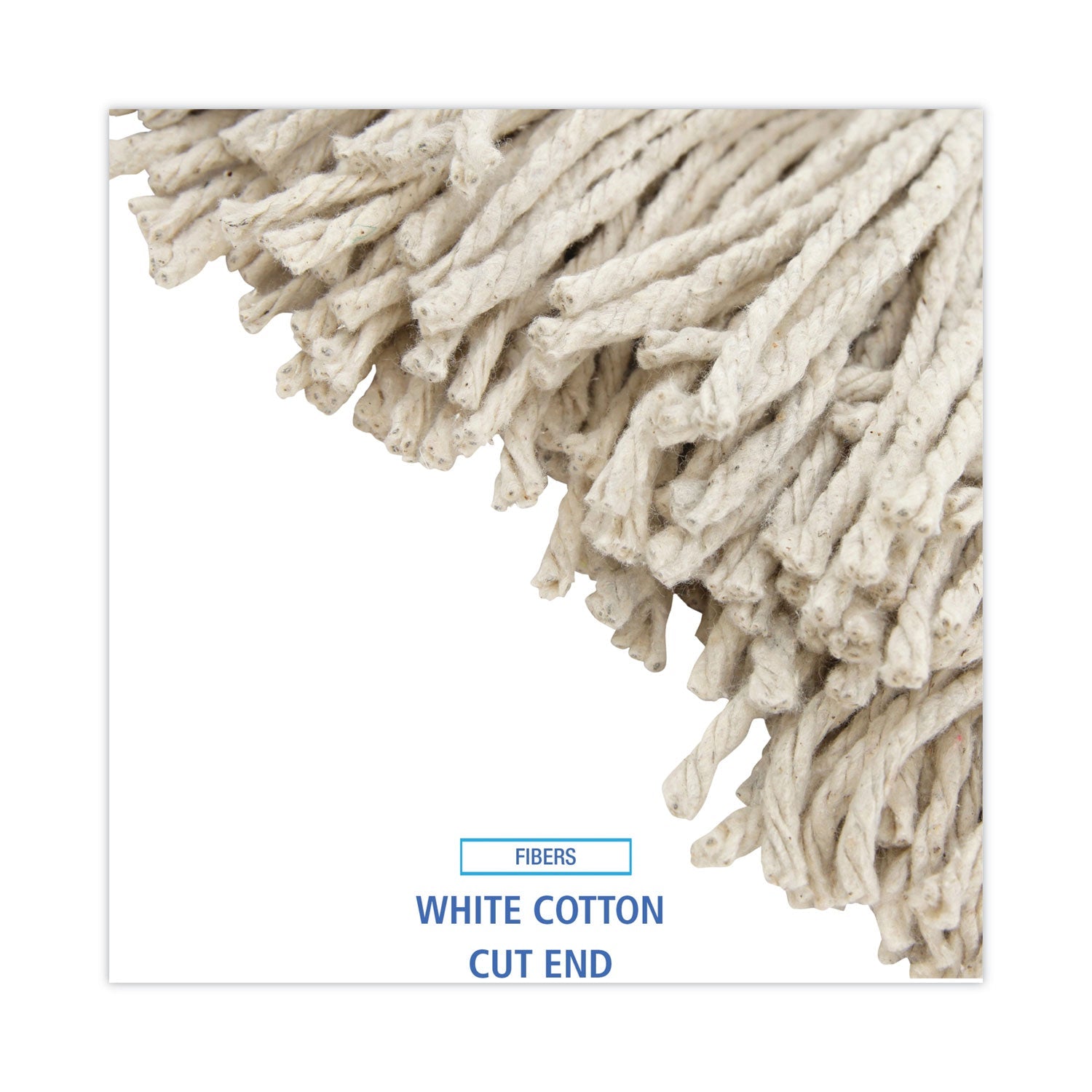 Boardwalk® Premium Cut-End Wet Mop Heads, Cotton, 16oz, White, 12/carton