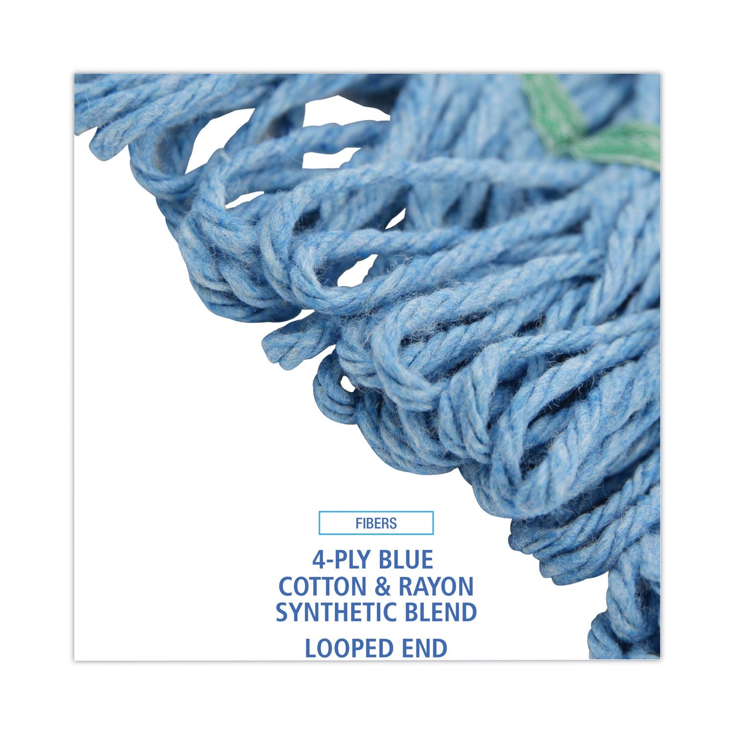 Boardwalk® Mop Head, Premium Standard Head, Cotton/rayon Fiber, Medium, Blue, 12/carton - Bloom Skins