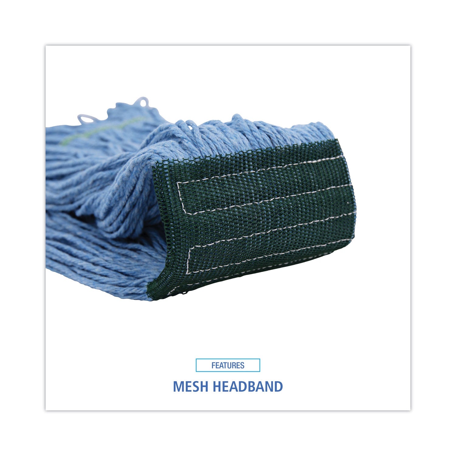 Boardwalk® Mop Head, Premium Standard Head, Cotton/rayon Fiber, Medium, Blue, 12/carton - Bloom Skins