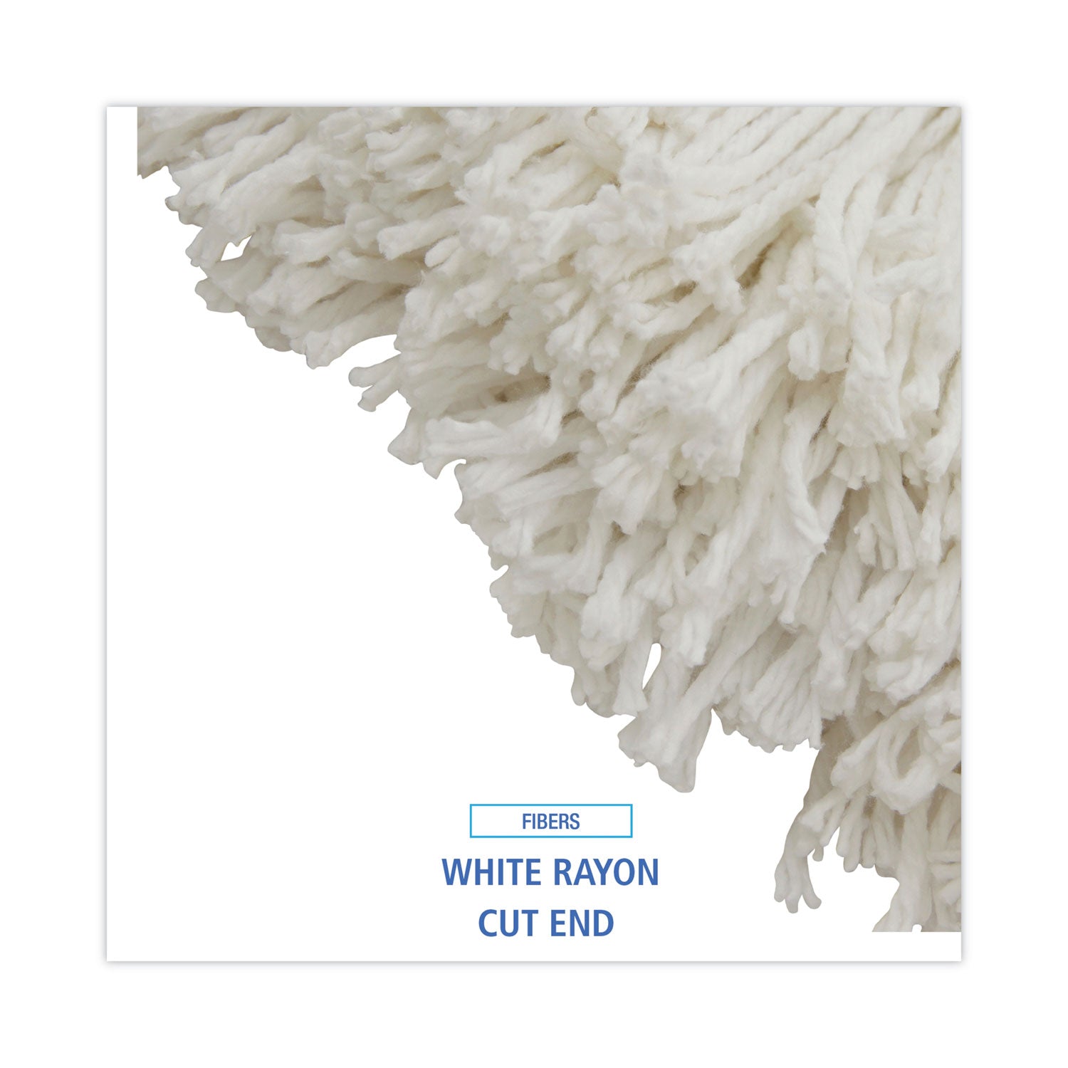 Boardwalk® Cut-End Wet Mop Head, Rayon, No. 32, White