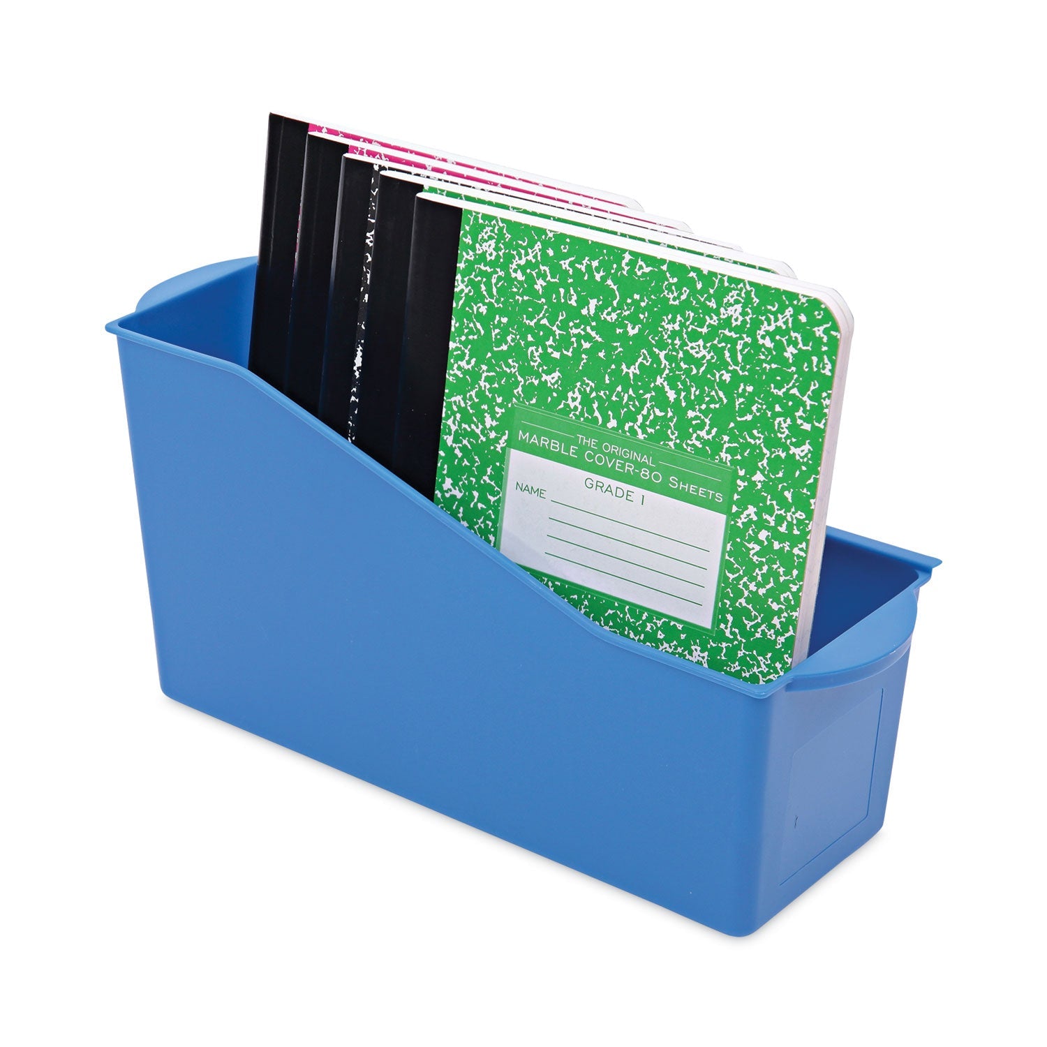 deflecto® Antimicrobial Book Bin, 14.2 x 5.34 x 7.35, Blue - Bloom Skins