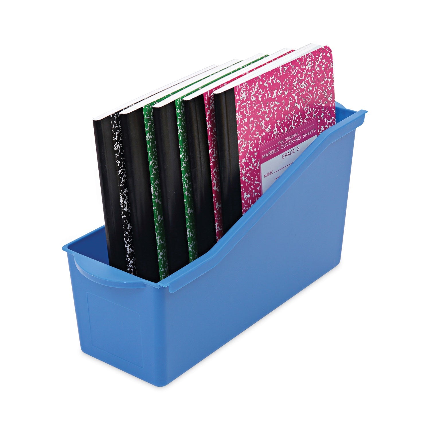 deflecto® Antimicrobial Book Bin, 14.2 x 5.34 x 7.35, Blue - Bloom Skins