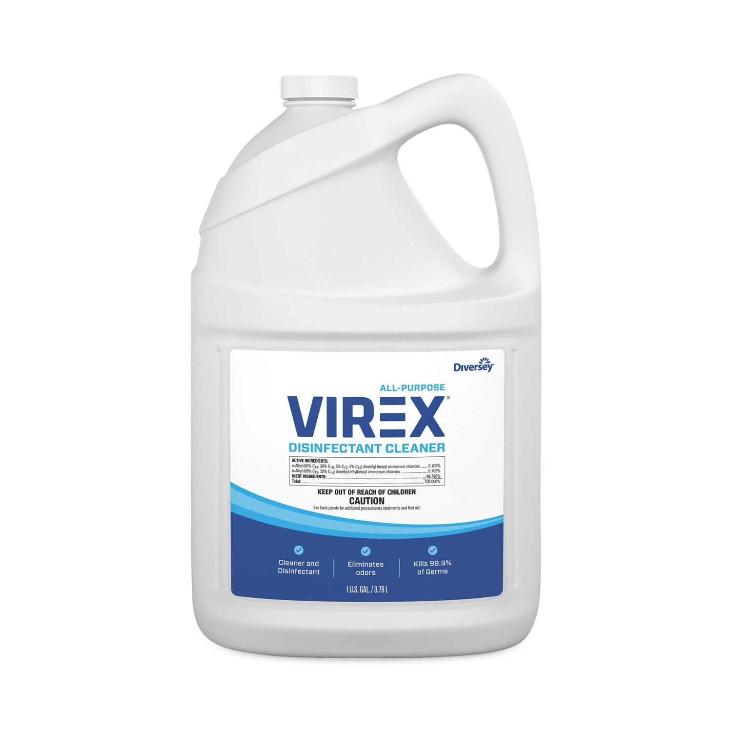 Diversey™ Virex All-Purpose Disinfectant Cleaner, Lemon Scent, 1 Gal Container, 2/carton