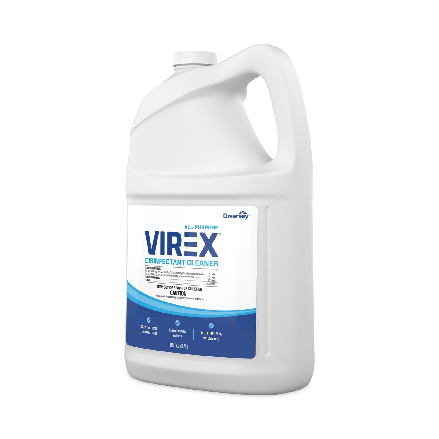 Diversey™ Virex All-Purpose Disinfectant Cleaner, Lemon Scent, 1 Gal Container, 2/carton - Bloom Skins