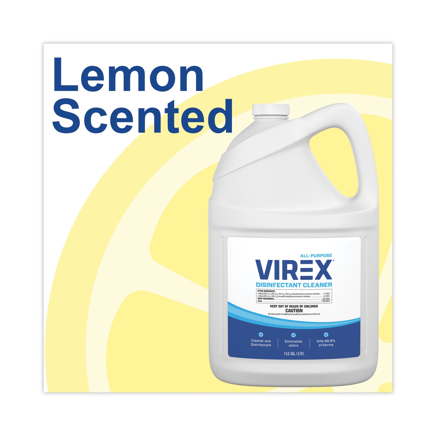 Diversey™ Virex All-Purpose Disinfectant Cleaner, Lemon Scent, 1 Gal Container, 2/carton - Bloom Skins