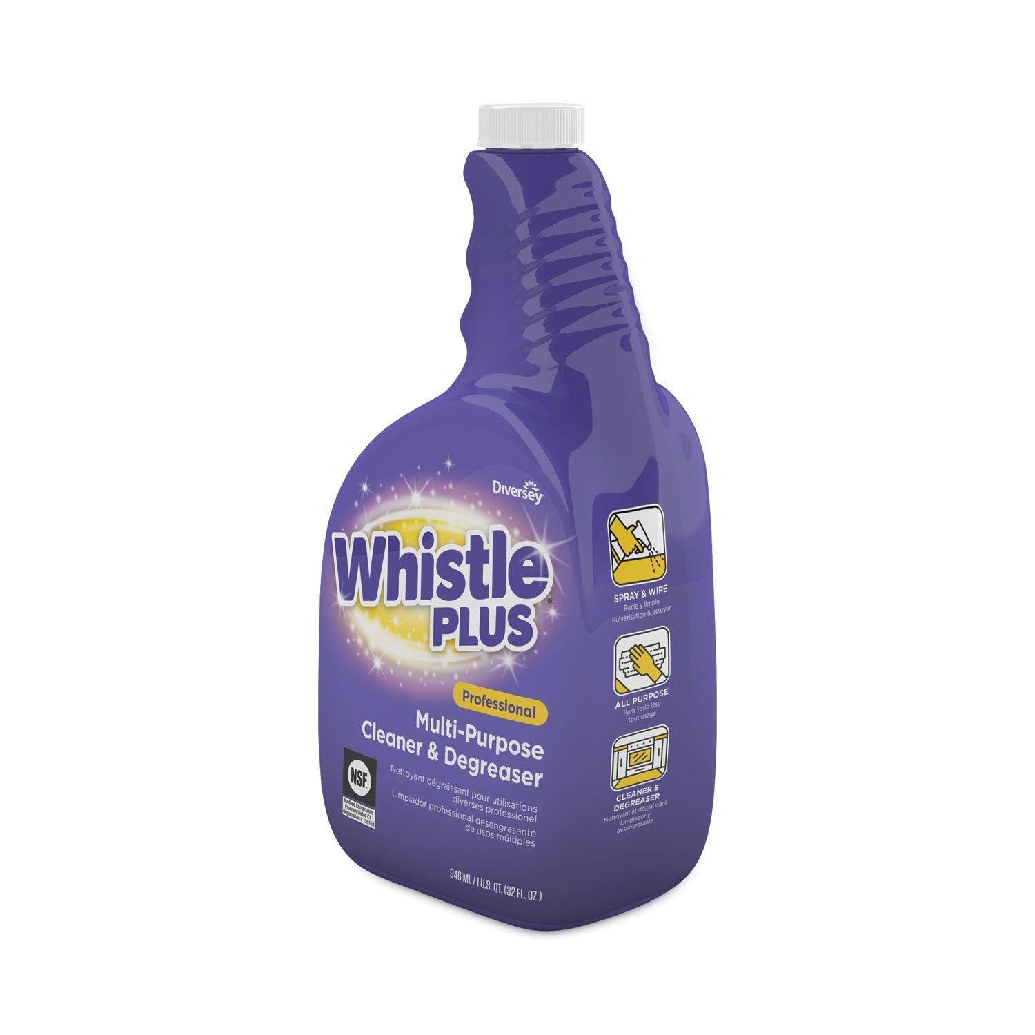 Diversey™ Whistle Plus Professional Multi-Purpose Cleaner/degreaser, Citrus, 32 Oz Spray Bottle, 4/carton - Bloom Skins
