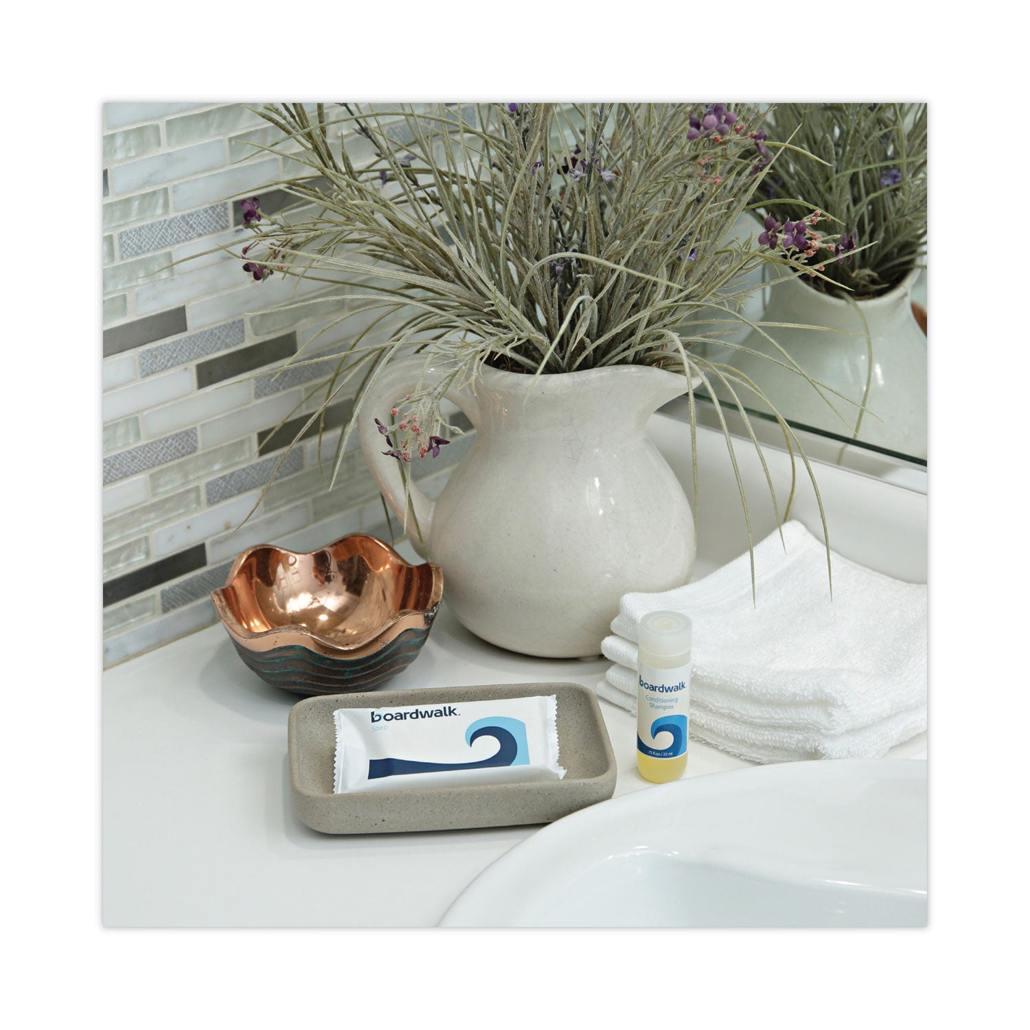 Boardwalk® Face and Body Amenity Soap, Paper Wrapped, Floral Scent, # 3 Bar, 144/Carton