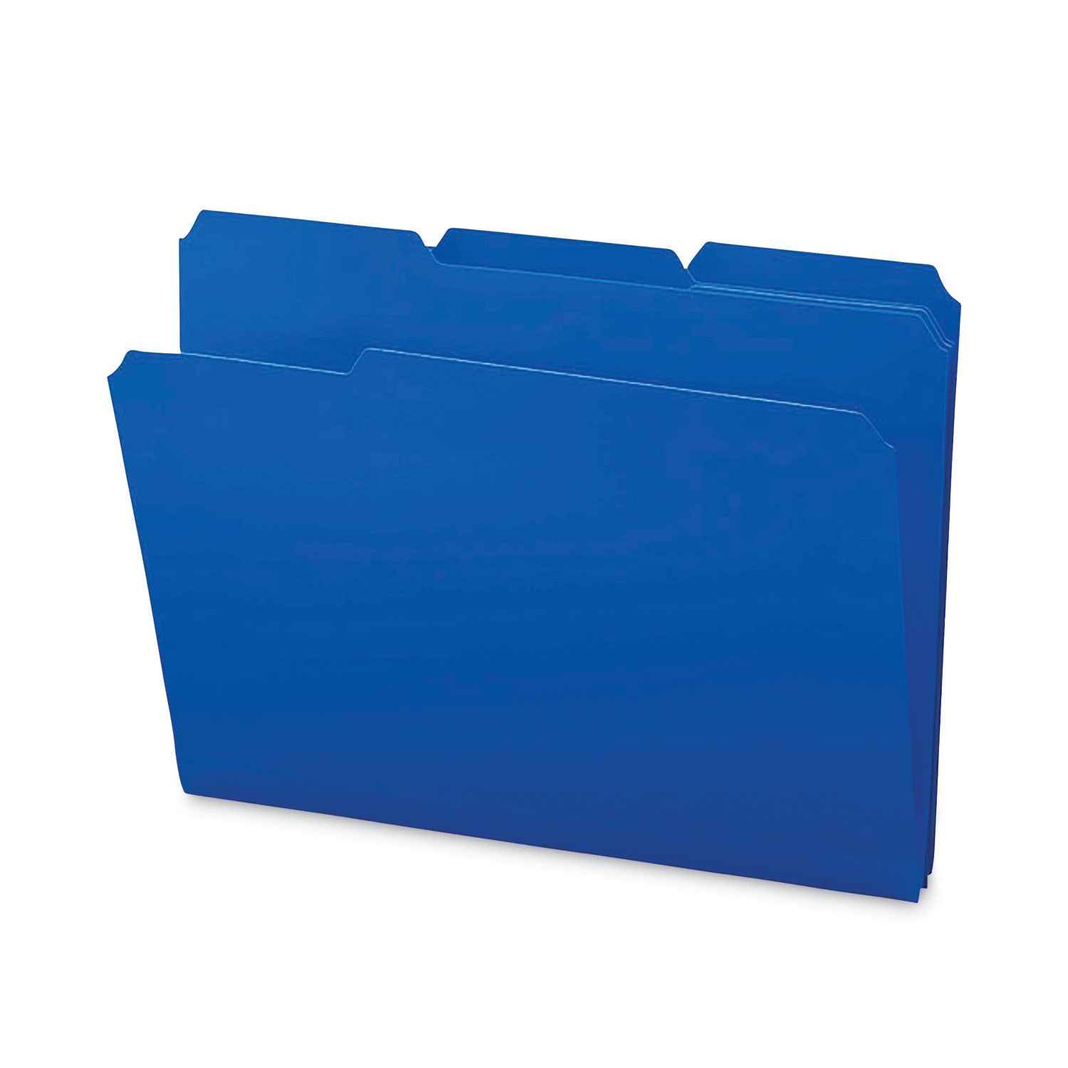 Smead Top Tab Poly Colored File Folders, 1/3-Cut Tabs: Assorted, Letter Size, 0.75" Expansion, Blue, 24/Box