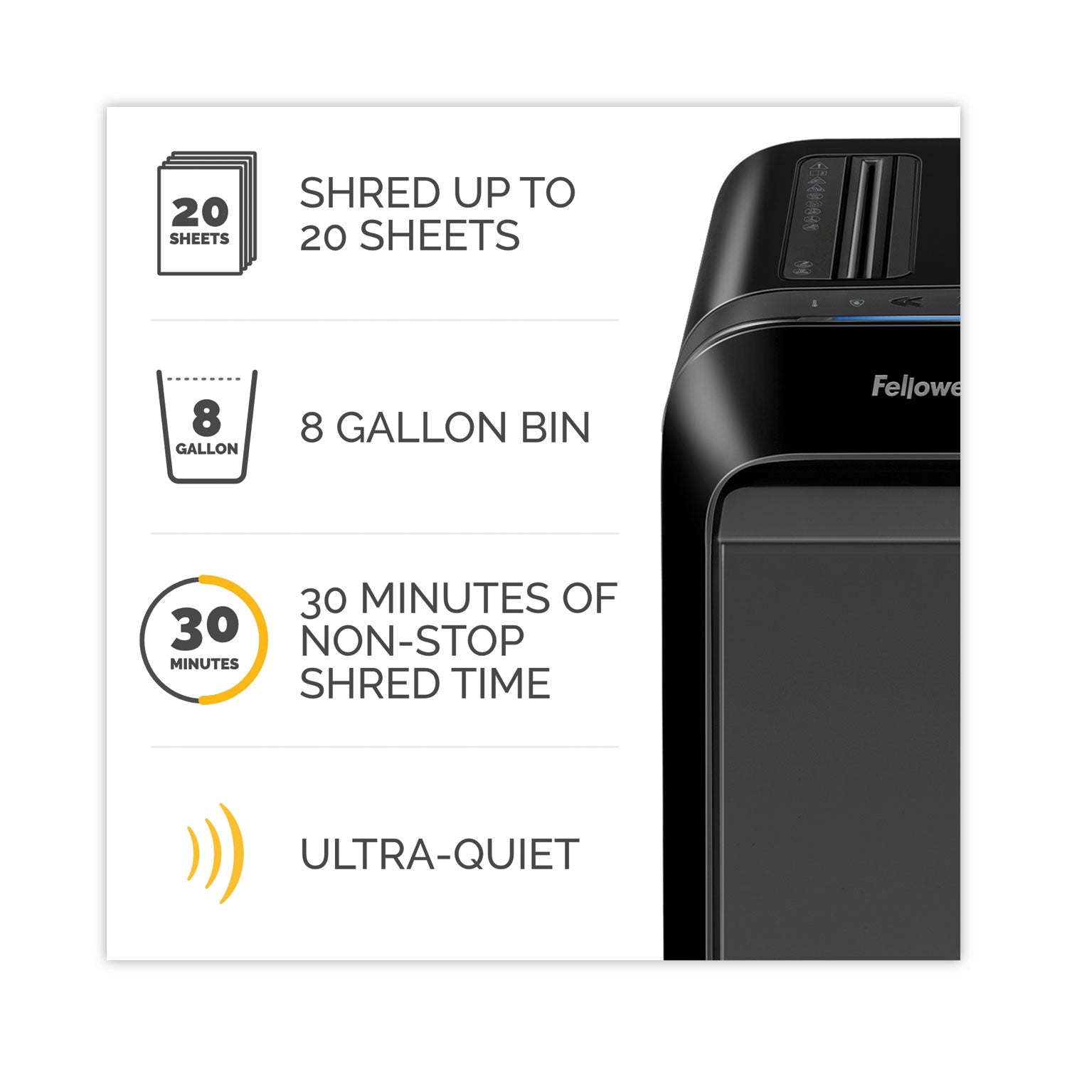 Fellowes® Powershred LX220 Micro-Cut Shredder, 20 Manual Sheet Capacity, Black