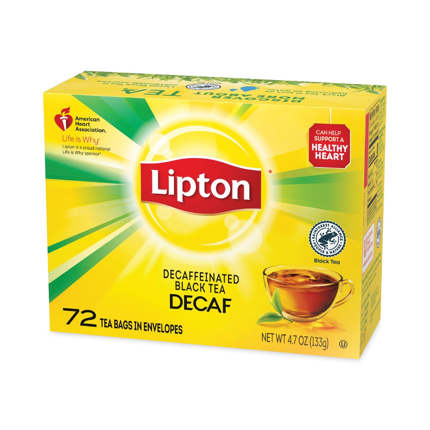 Lipton® Tea Bags, Decaffeinated, 72/box