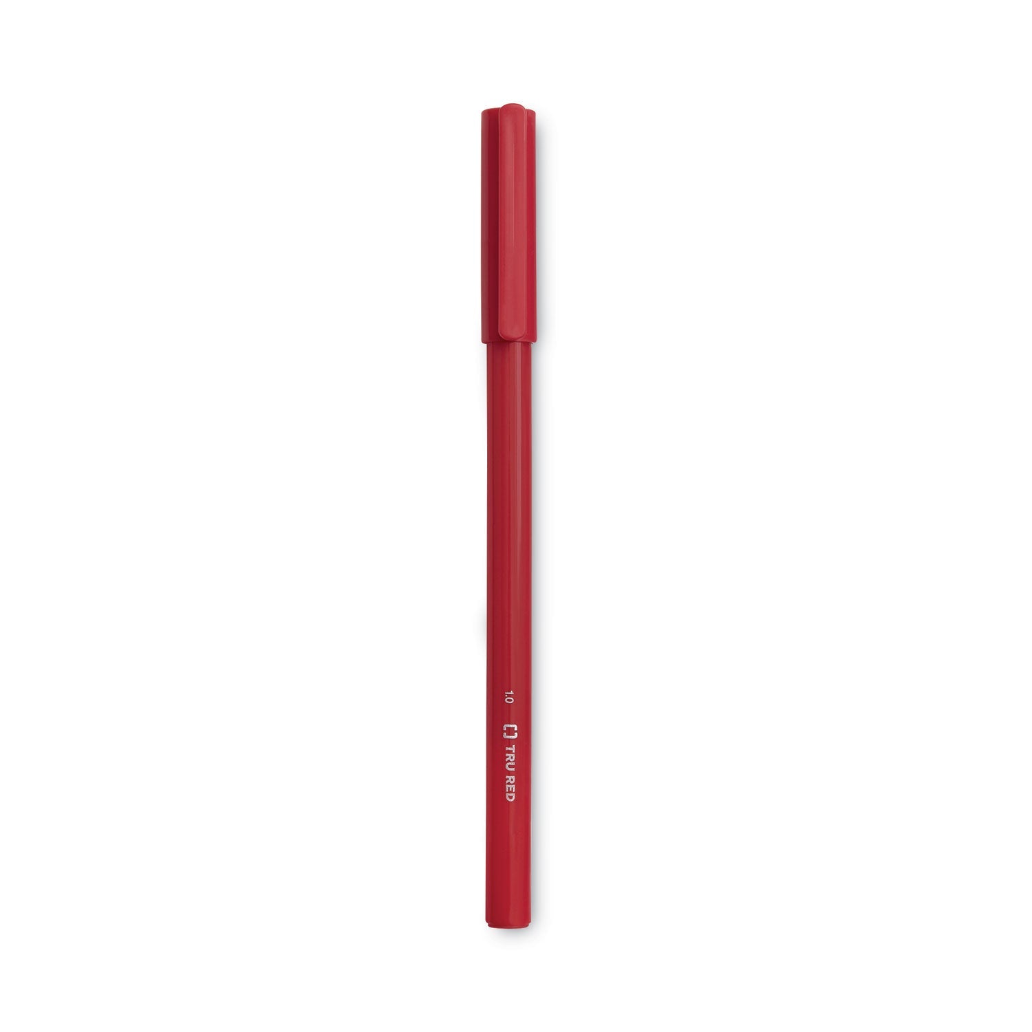 TRU RED™ Ballpoint Pen, Stick, Medium 1 Mm, Red Ink, Red Barrel, Dozen