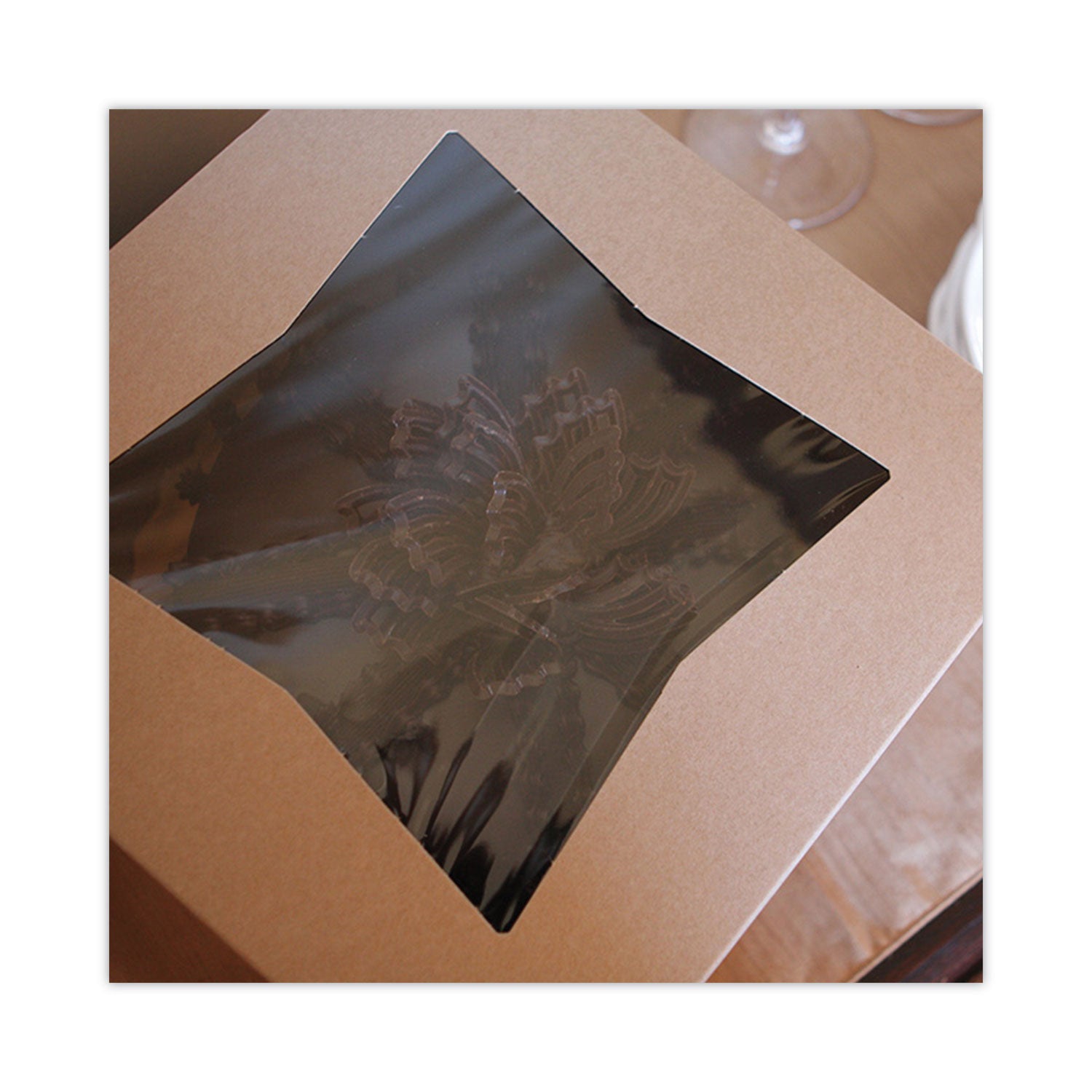 SCT® Kraft Window Bakery Boxes, 8 x 8 x 4, Brown, Paper, 150/Carton - Bloom Skins