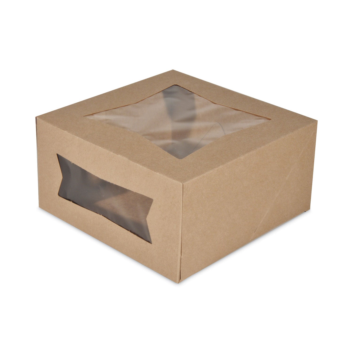 SCT® Kraft Window Bakery Boxes, 8 x 8 x 4, Brown, Paper, 150/Carton - Bloom Skins