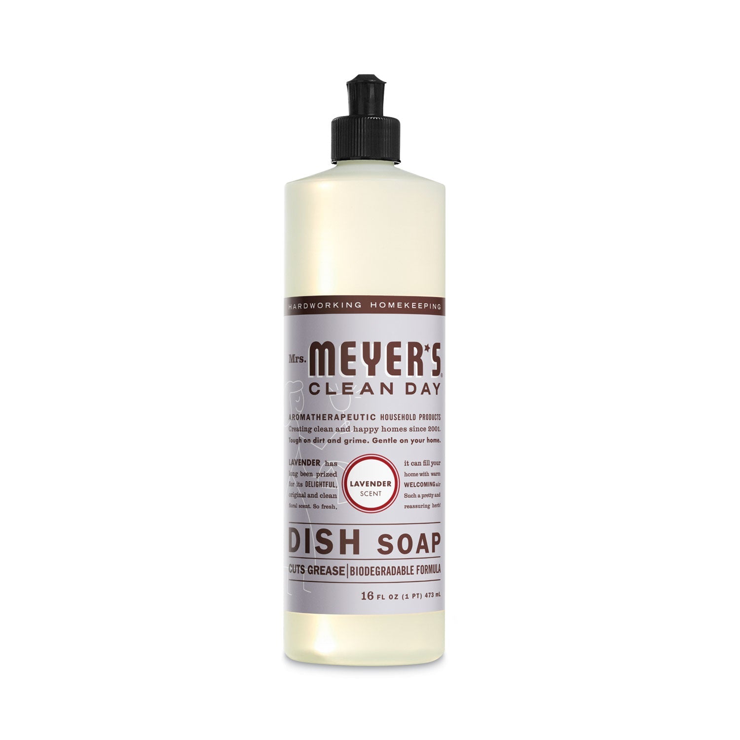Mrs. Meyer's® Dish Soap, Lavender Scent, 16 oz Bottle, 6/Carton
