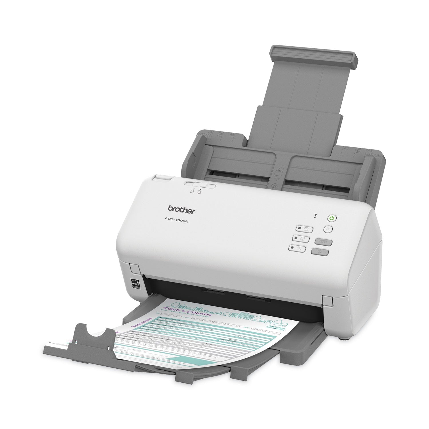 Brother ADS-4300N Professional Desktop Scanner, 600 dpi Optical Resolution, 80-Sheet Auto Document Feeder