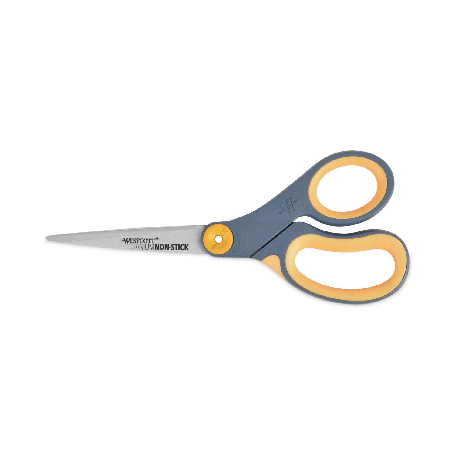 Westcott® Non-Stick Titanium Bonded Scissors, 8" Long, 3.25" Cut Length, Straight Gray/Yellow Handle
