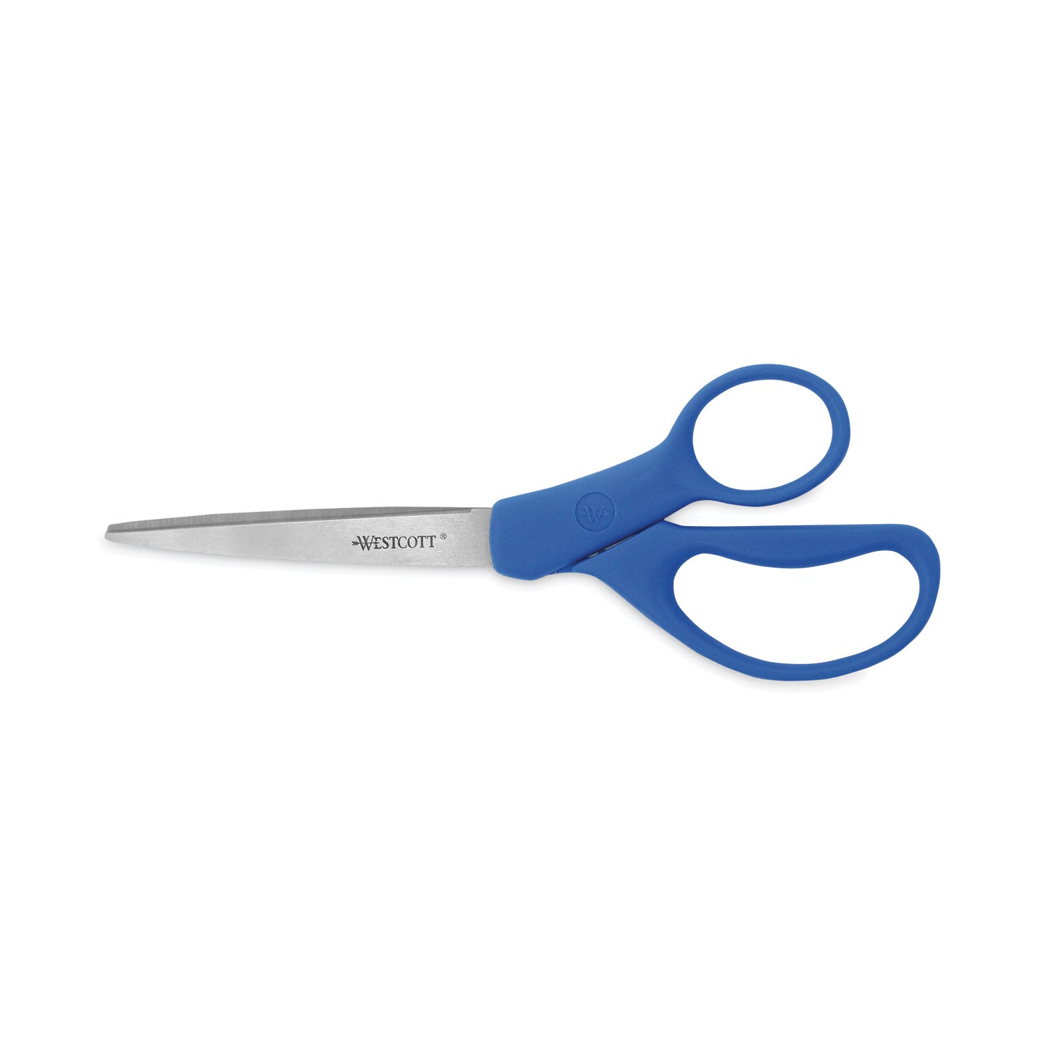 Westcott® Preferred Line Stainless Steel Scissors, 8" Long, 3.5" Cut Length, Straight Blue Handle, 2/Pack