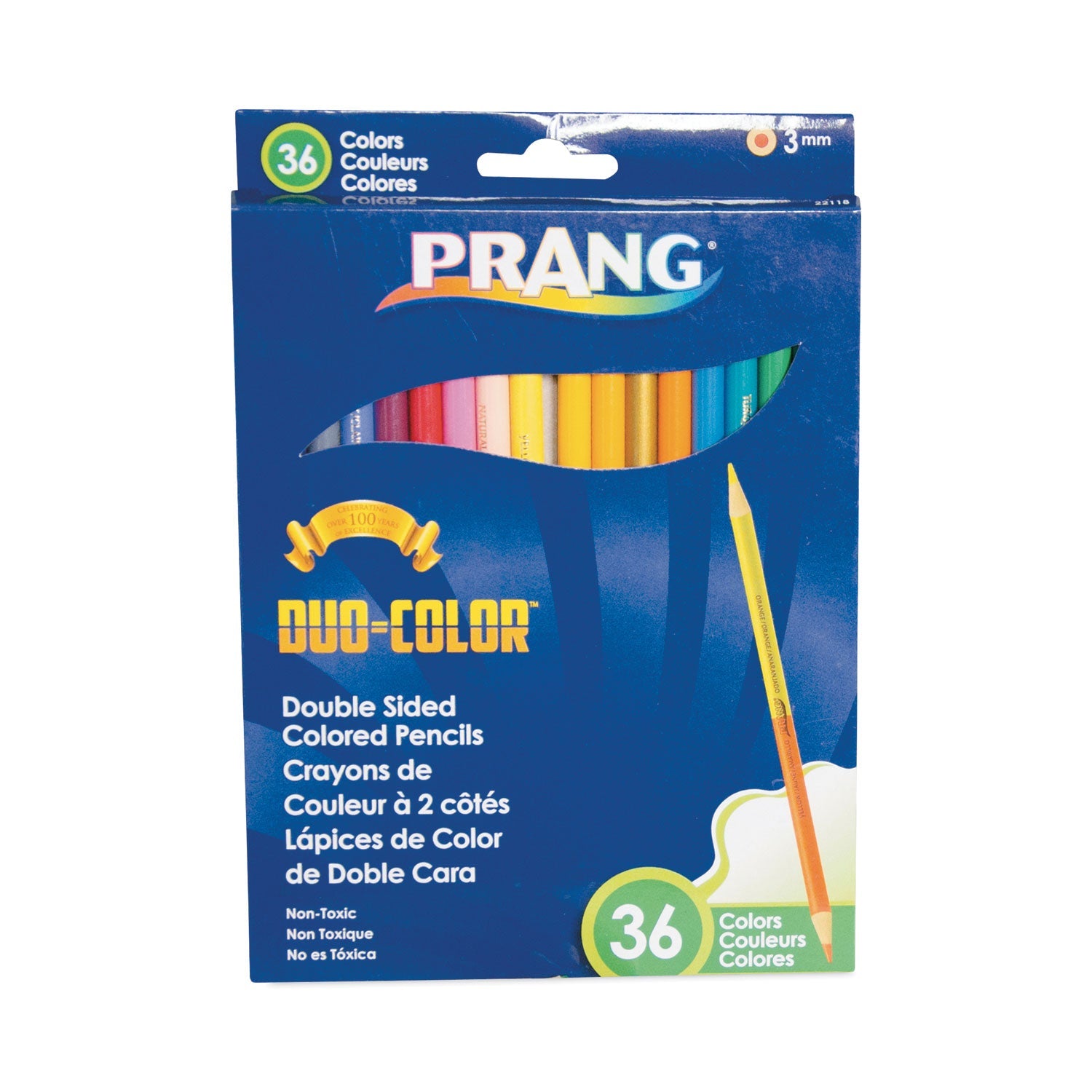 Prang® Duo-Color Colored Pencil Sets, 3 mm, 2B, Assorted Lead and Barrel Colors, 18/Pack