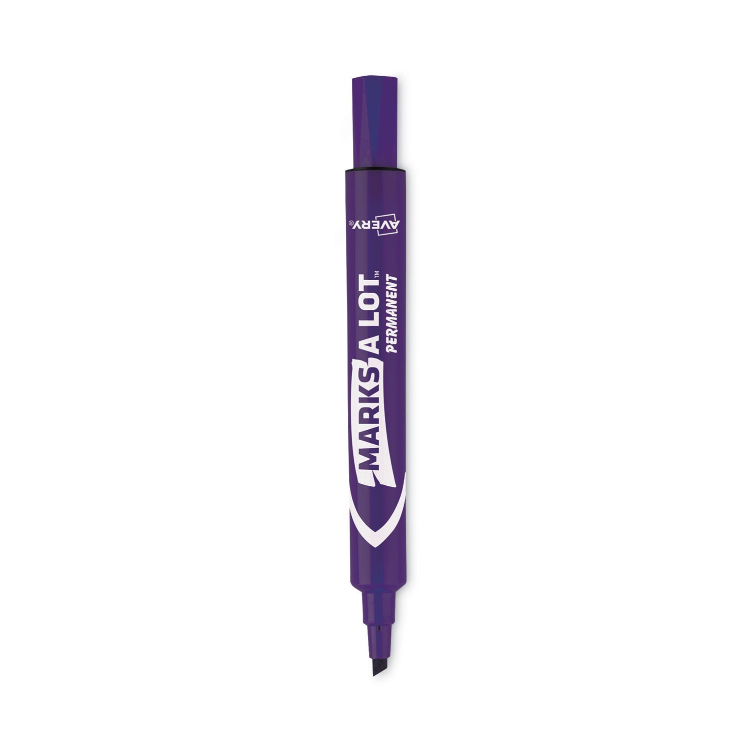 Avery® Marks A Lot Large Desk-Style Permanent Marker, Broad Chisel Tip, Purple, Dozen (8884)