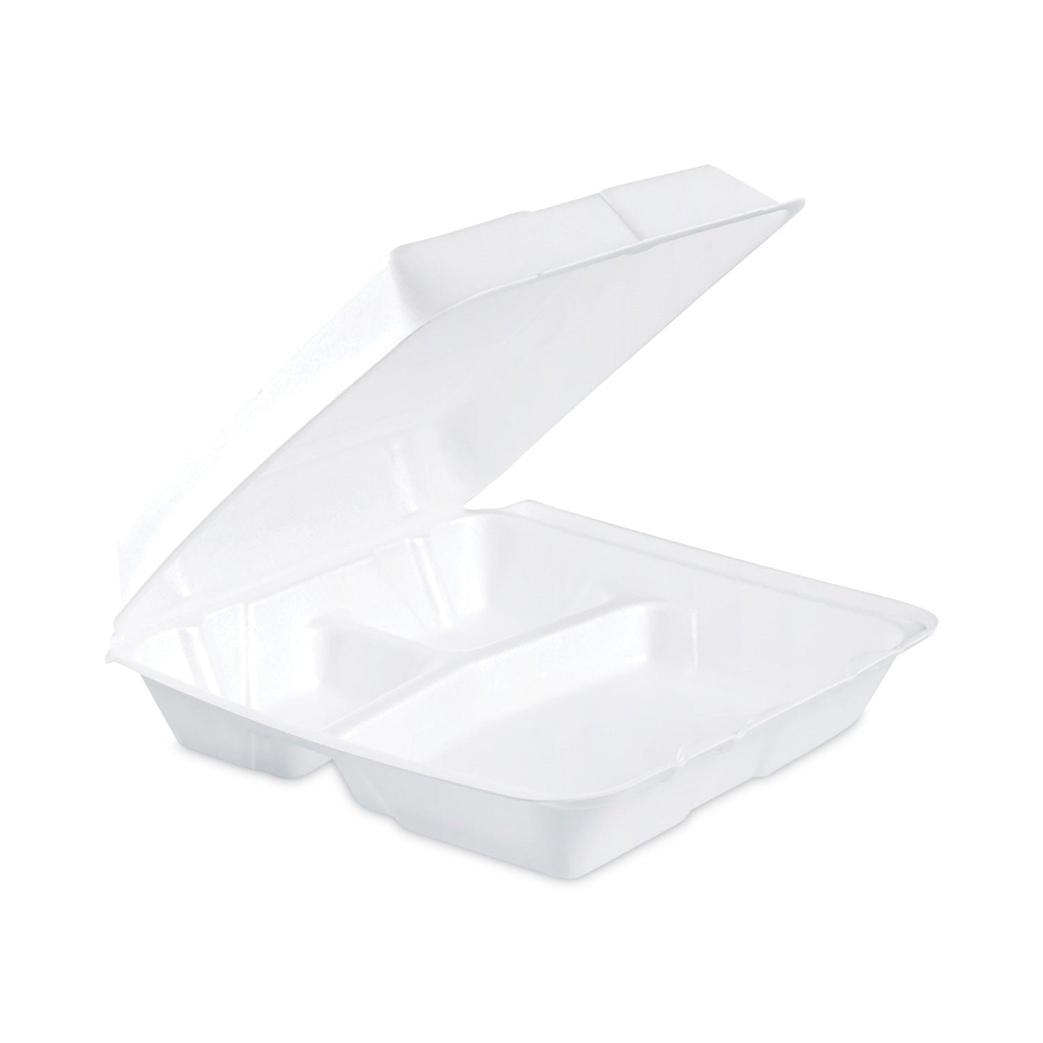 3-Compartment Hinged Lid Containers | White