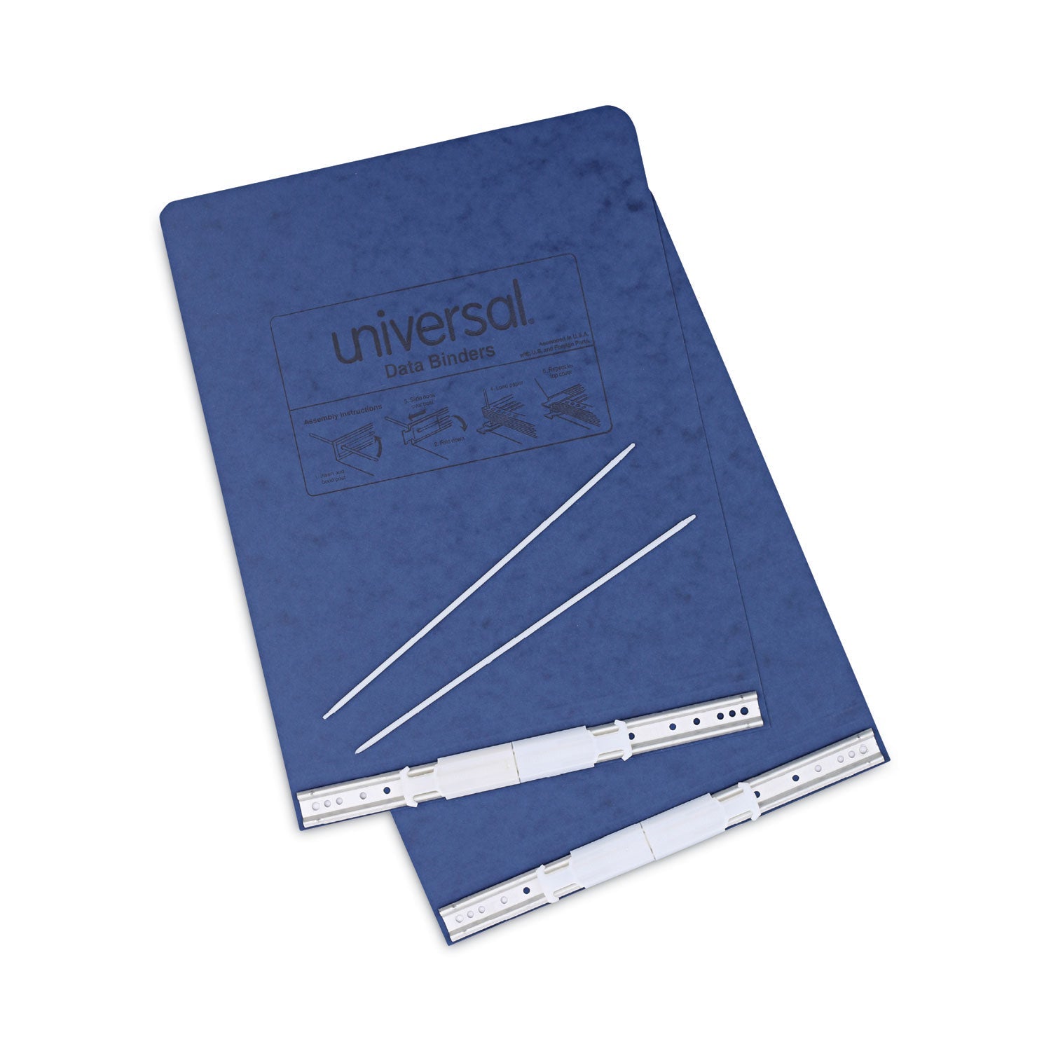 Universal® Pressboard Hanging Binder, 2 Posts, 6" Capacity, 9.5 X 11, Blue